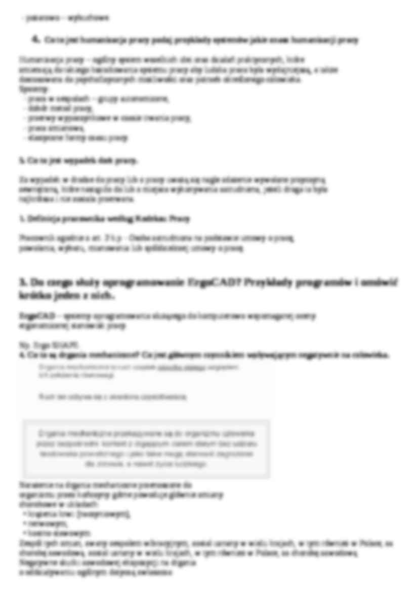 Bezpieczeństwo normowanie i ergonomia w organizacji pracy-pytania otwarte - strona 3