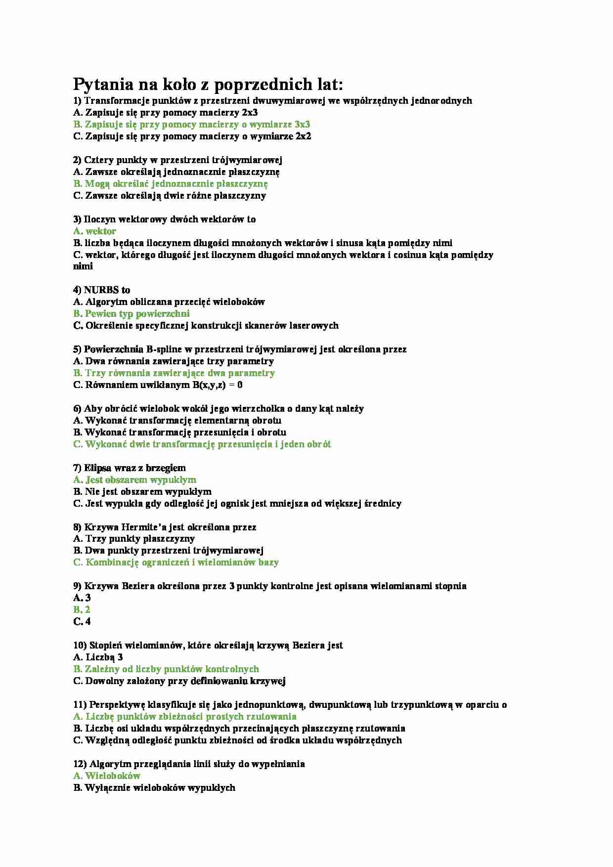 Grafika komupterowa-pytania i odpowiedzi - strona 1