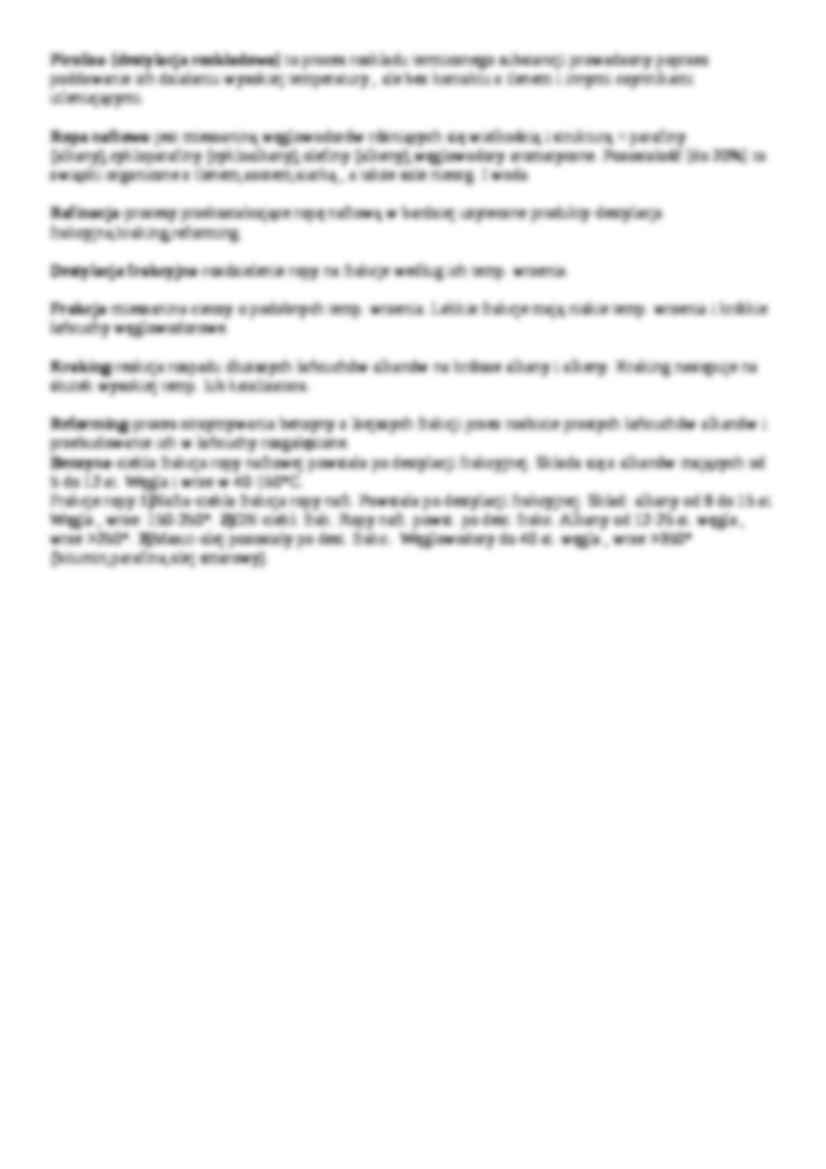 Piroliza, rafinacja, frakcje ropy naftowej-opracowanie - strona 2