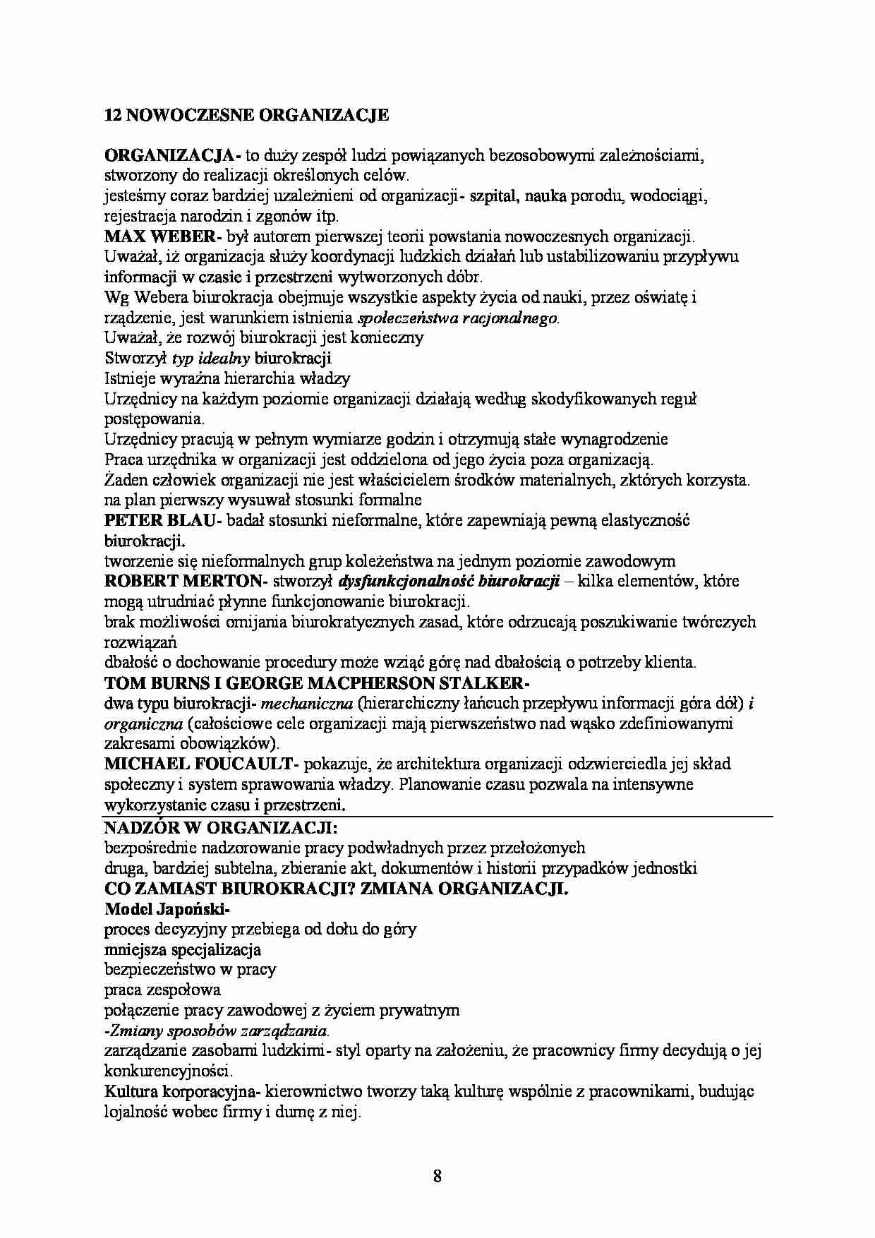 Nowoczesne organizacje-opracowanie - strona 1