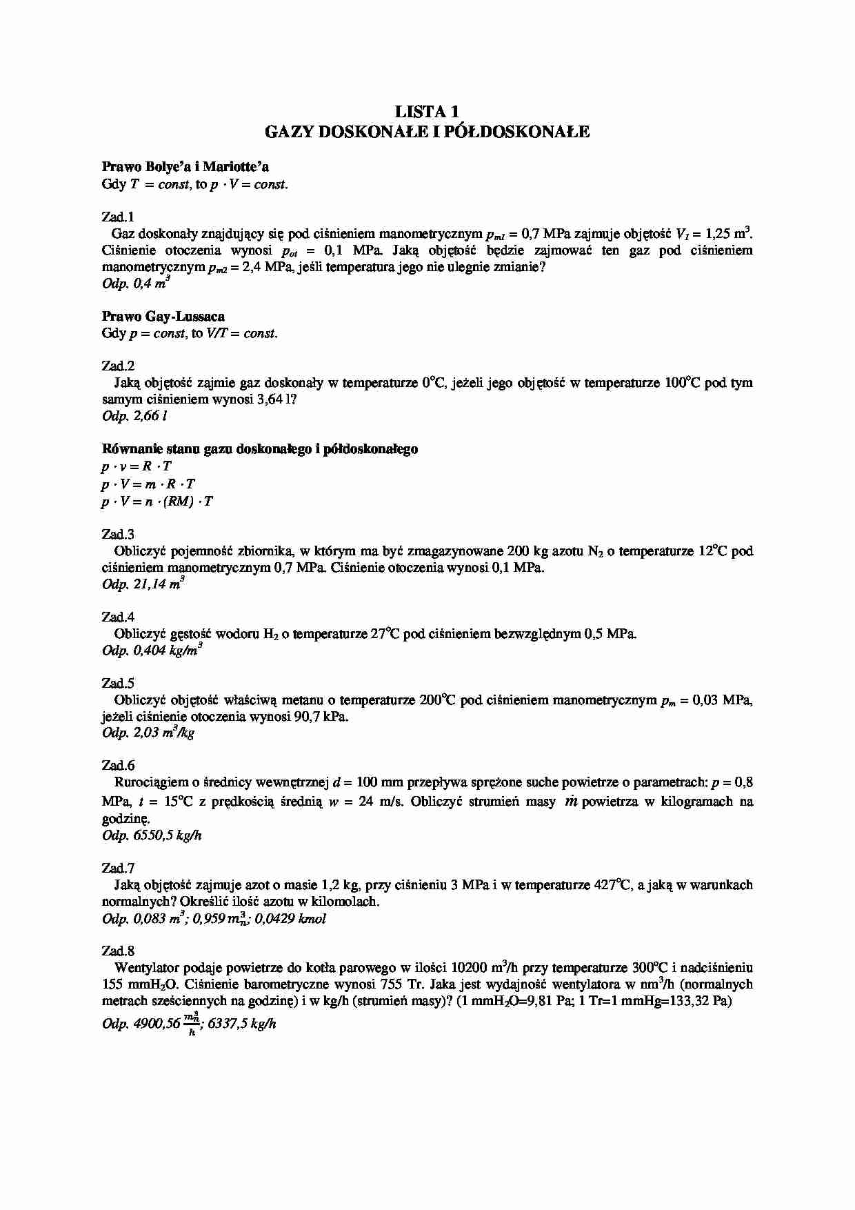 Gazy doskonałe i półdoskonałe-opracowanie - strona 1