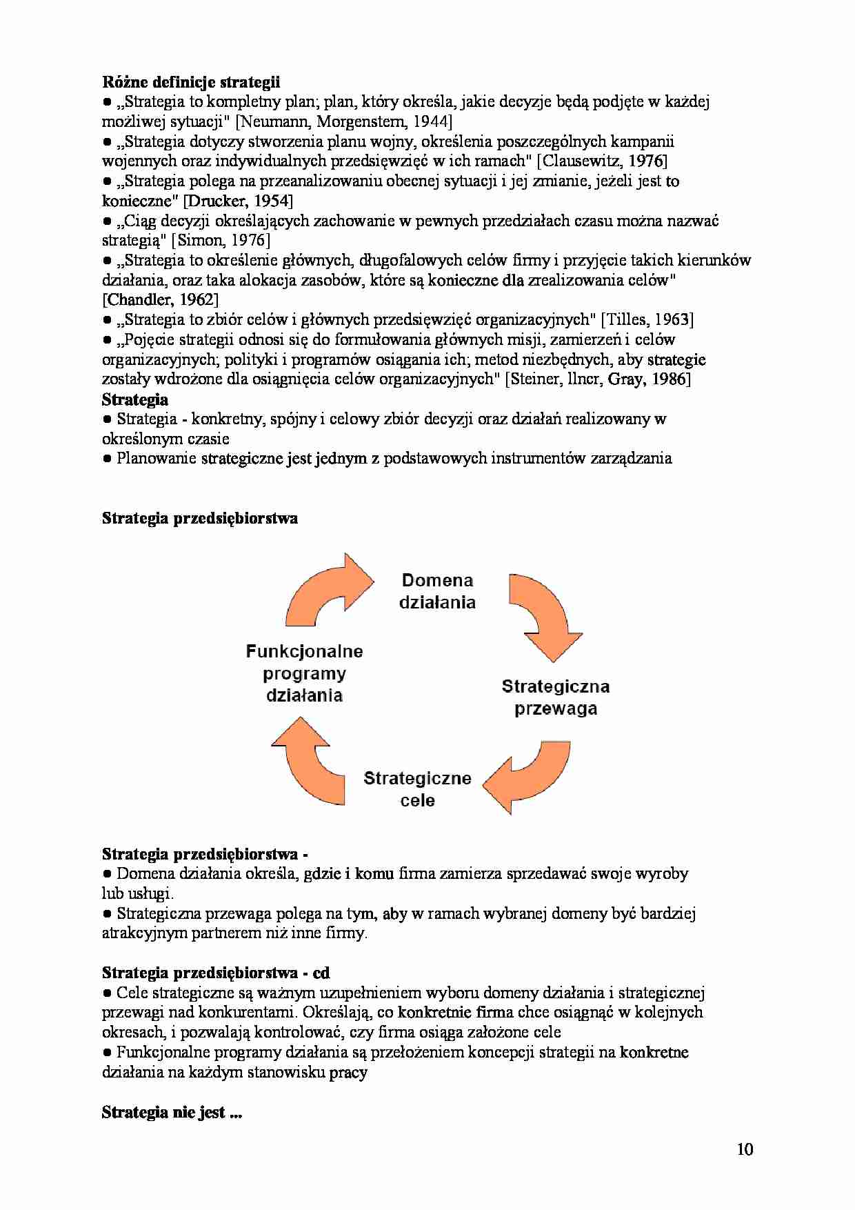 Różne definicje strategii -opracowanie - strona 1