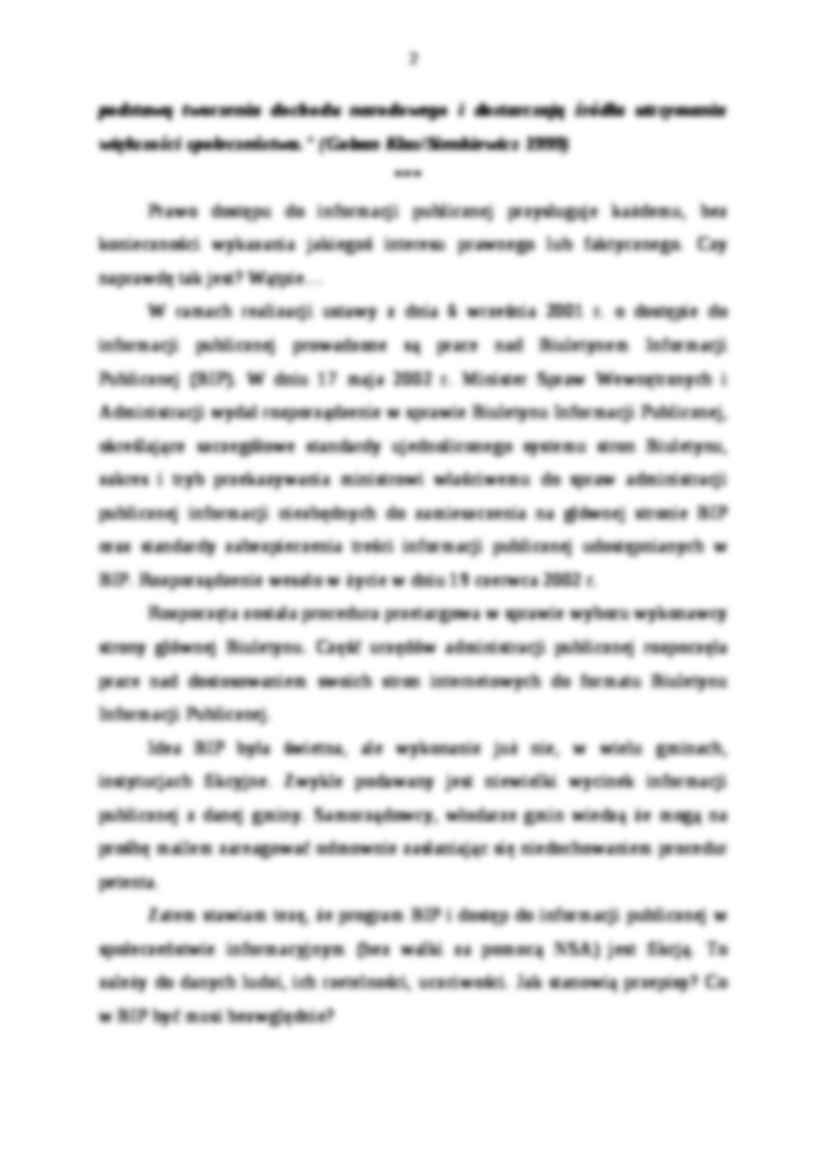 Dostęp do informacji publicznej w społeczeństwie informacyjnym-opracowanie - strona 2