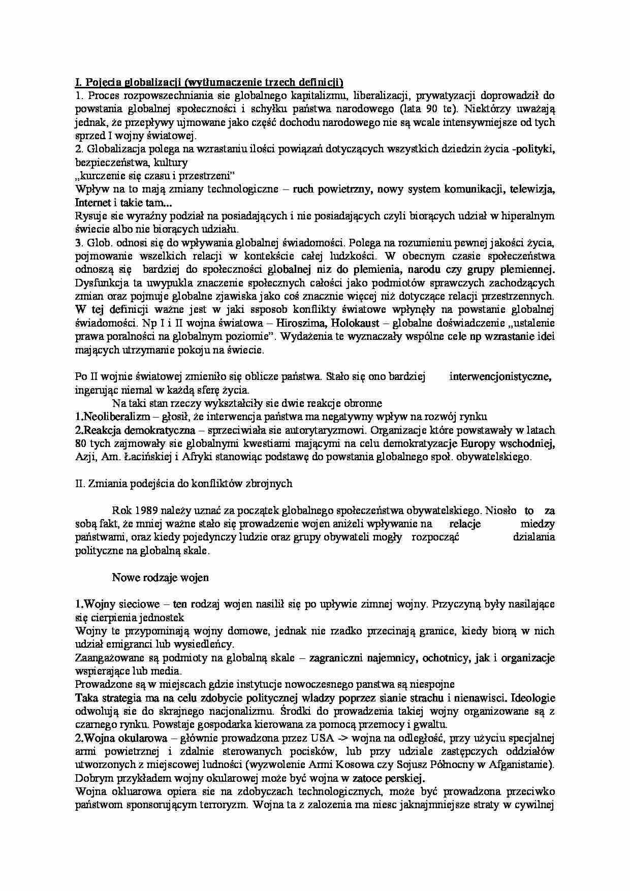 Pojęcia globalizacji - strona 1