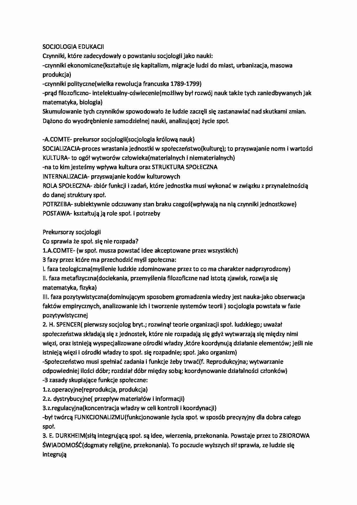 Socjologia edukacji jako nauka - strona 1