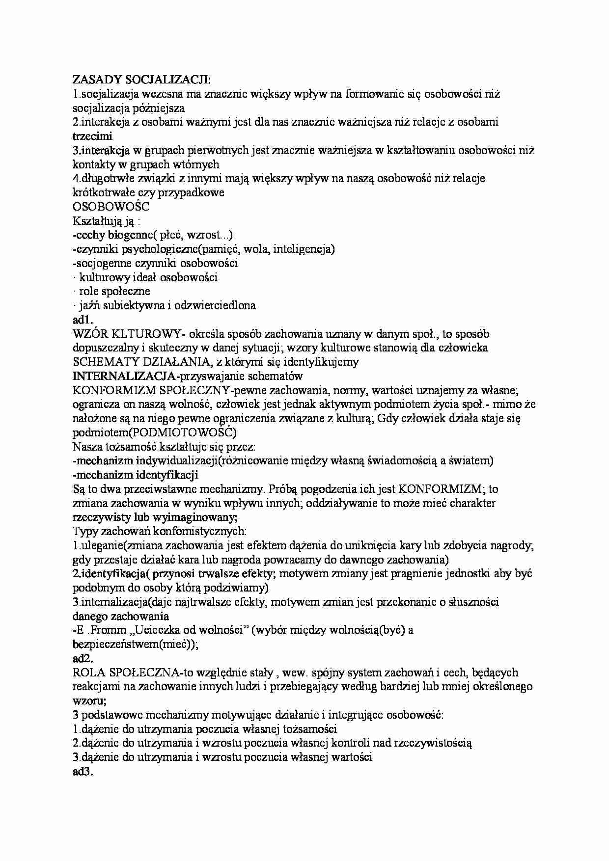 Zasady socjalizacji - strona 1