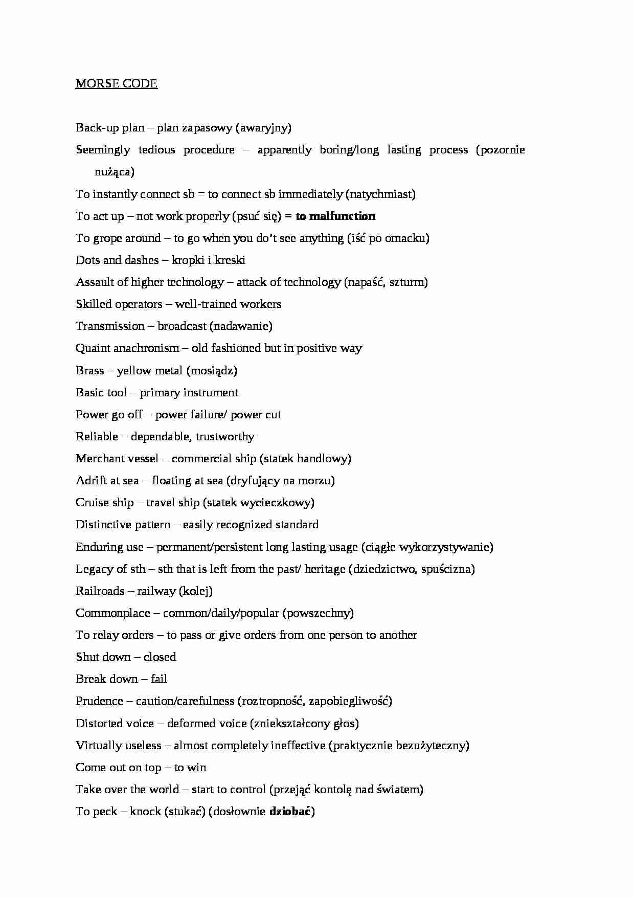 Morse Code - słówka - strona 1