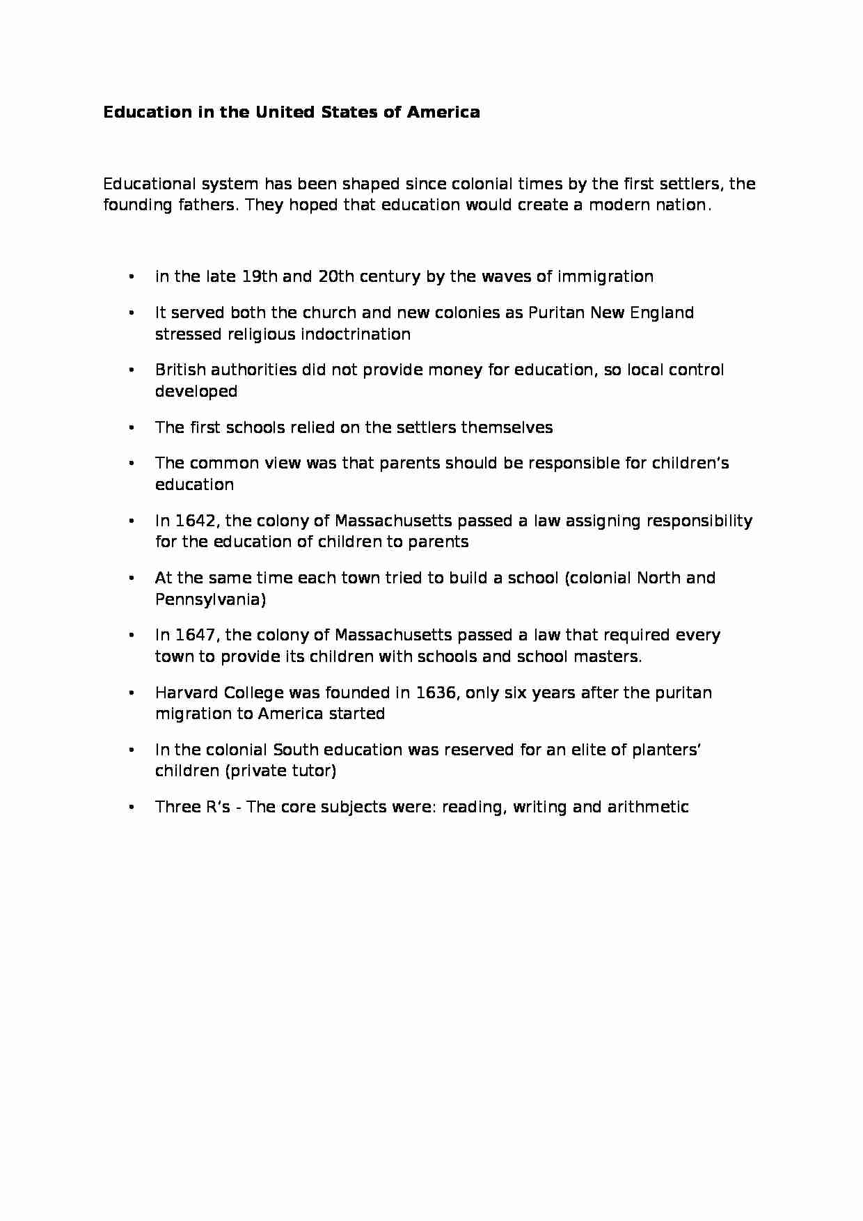 Education in the United States of America - strona 1