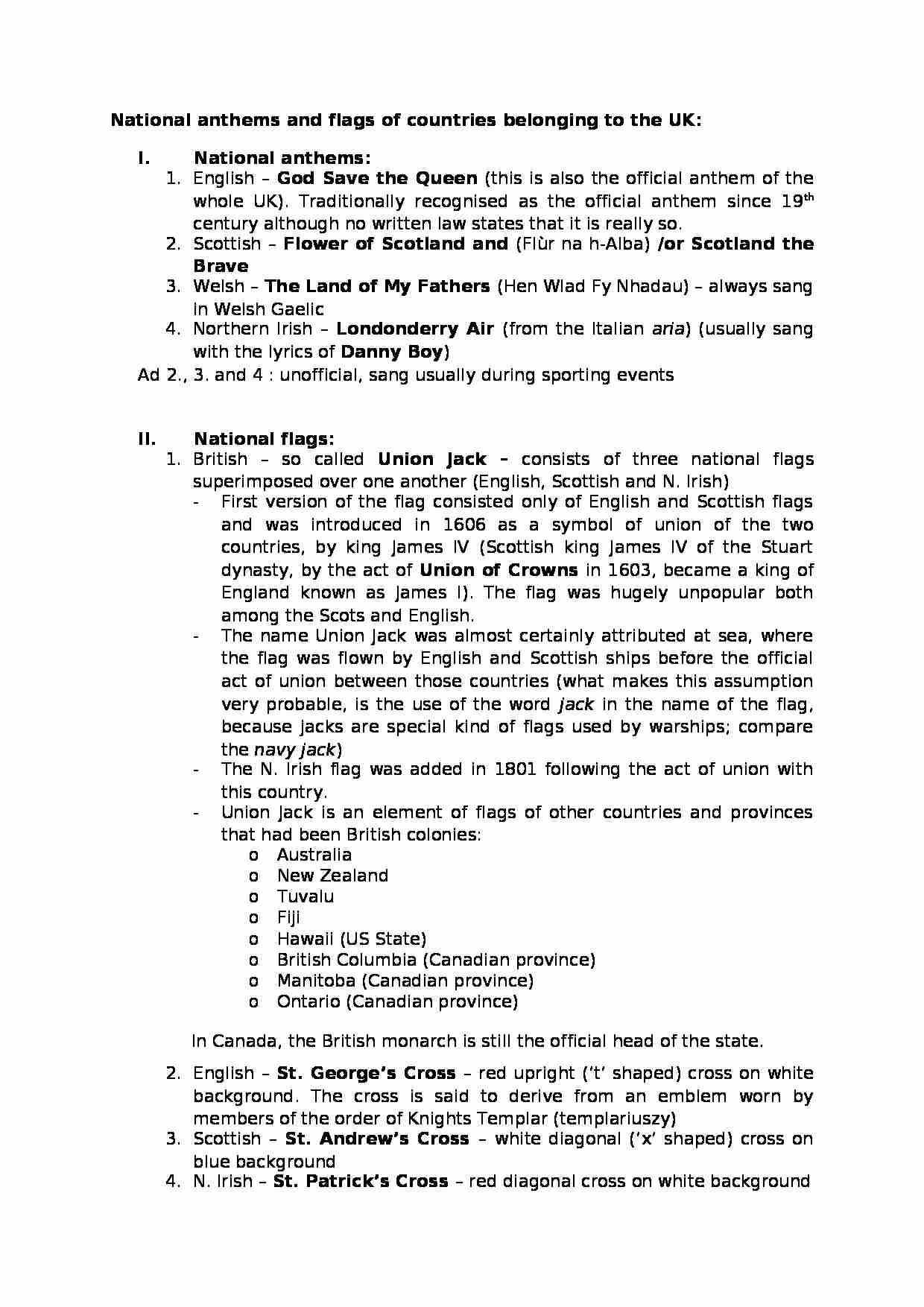 National anthems and flags of countries belonging to the UK - strona 1