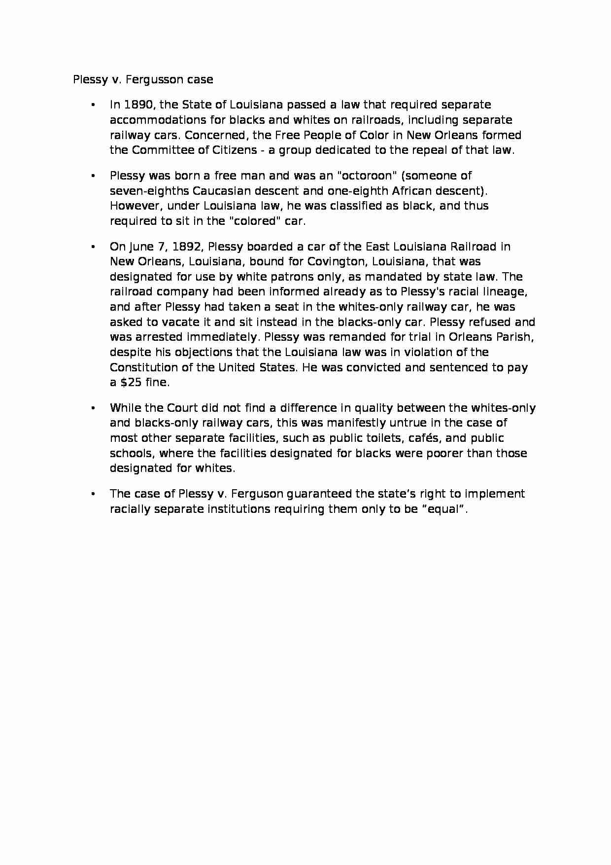 Plessy v. Fergusson case - strona 1