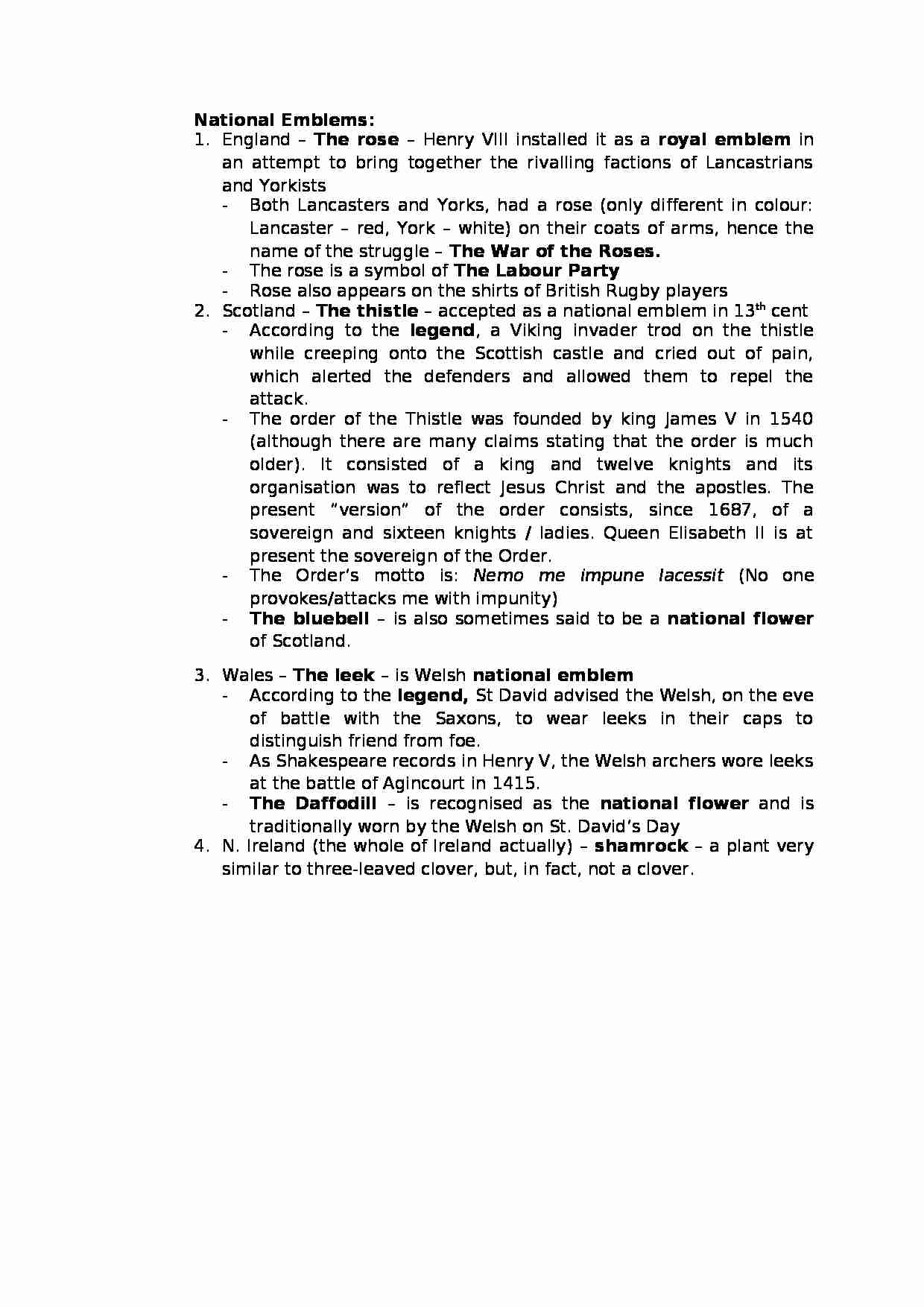 Scottish, Welsh, Northern Irish and English national emblems - strona 1