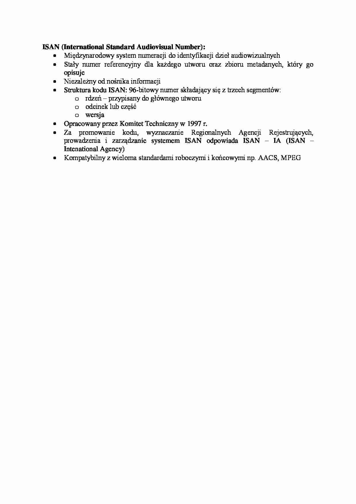 Bibliotece i informacji, ISAN. - strona 1