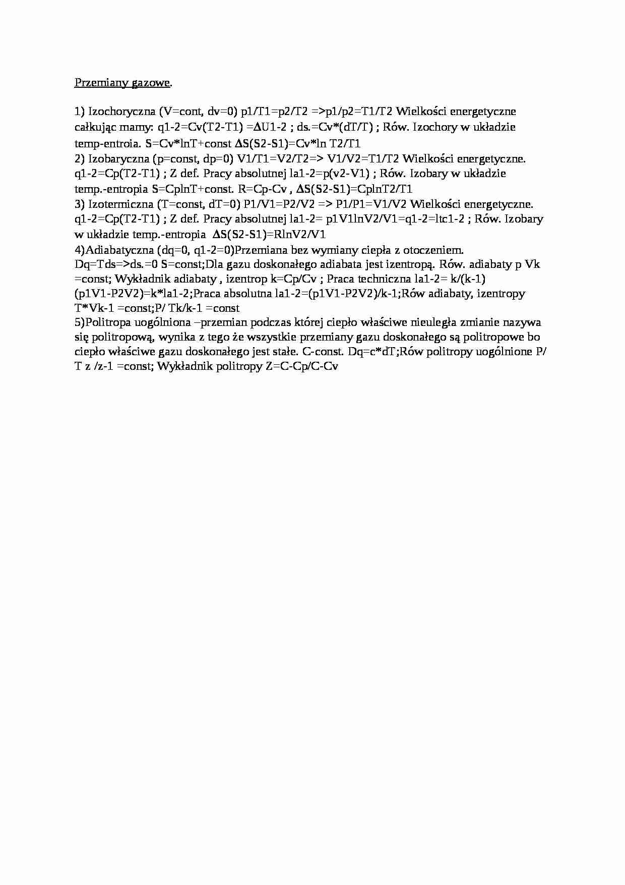 Przemiany gazowe - wykład - strona 1