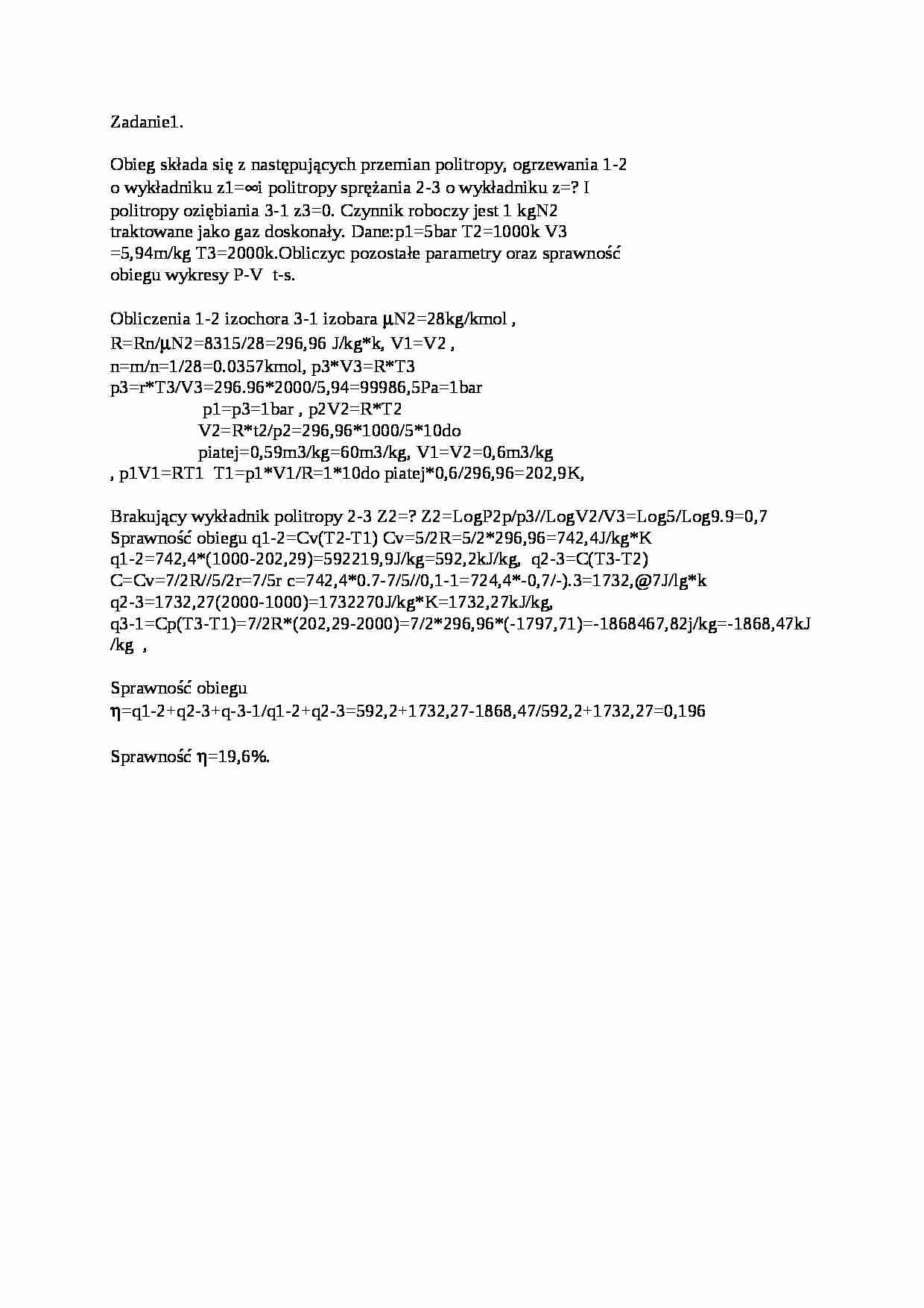 Teoria maszyn cieplnych - ćwiczenia - strona 1