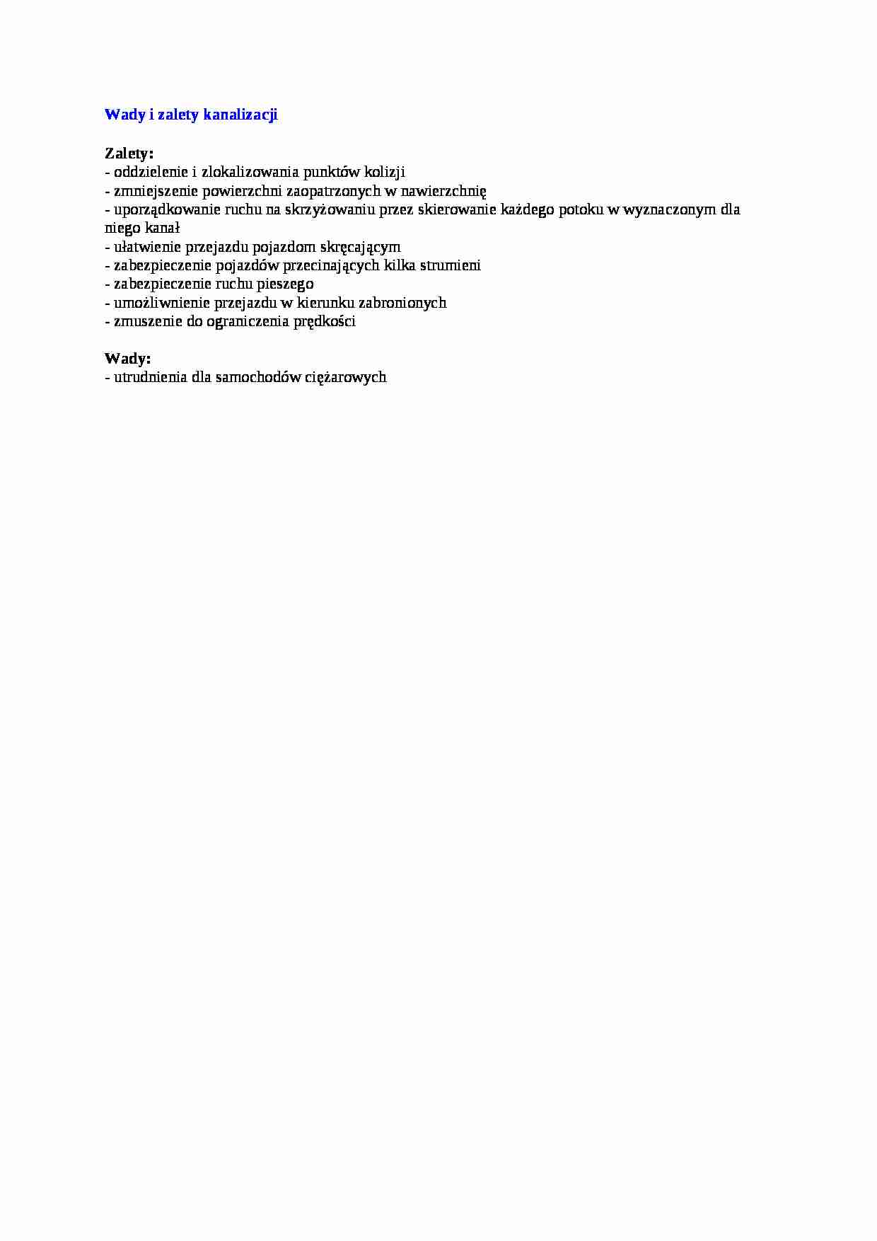 Wady i zalety kanalizacji - wykład - strona 1