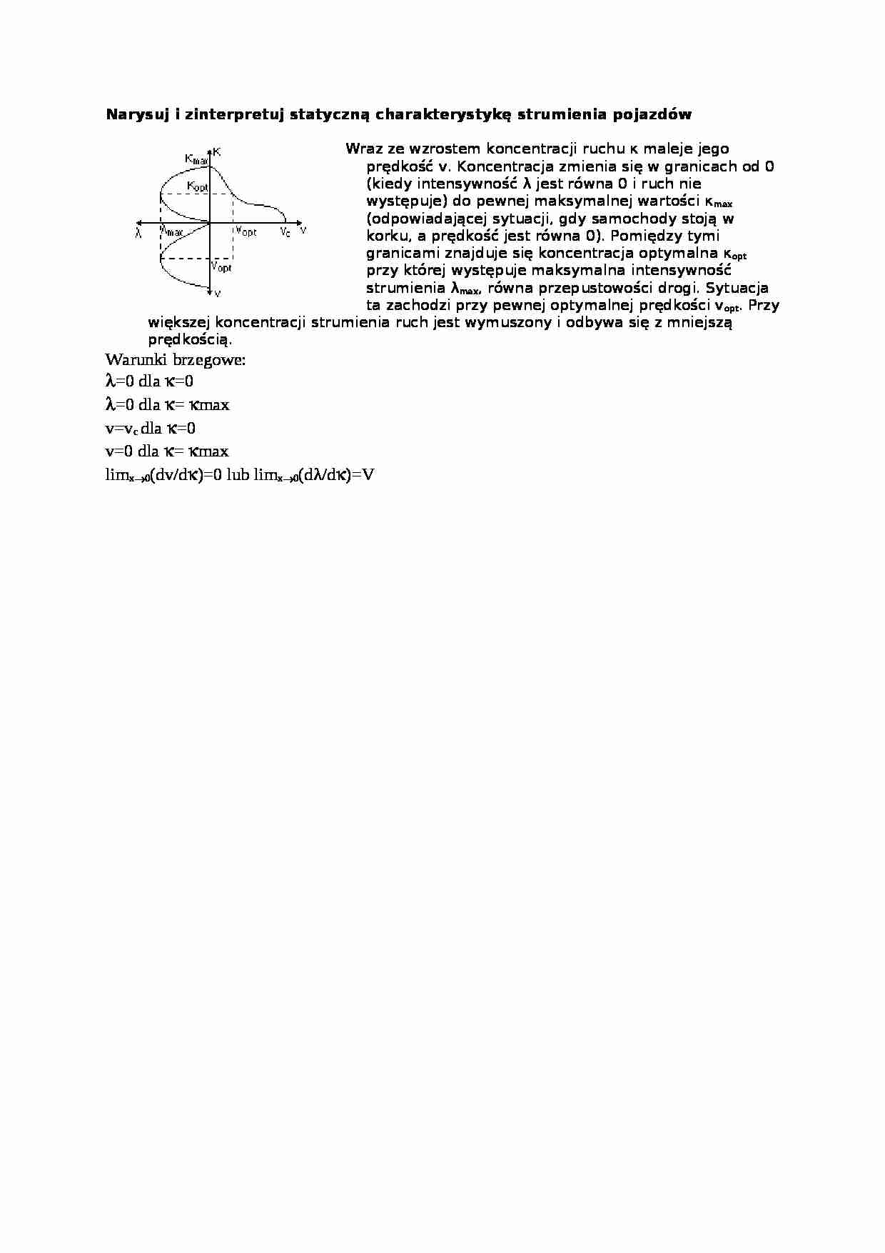 Wykład - statyczna charakterystyka strumienia pojazdów - strona 1