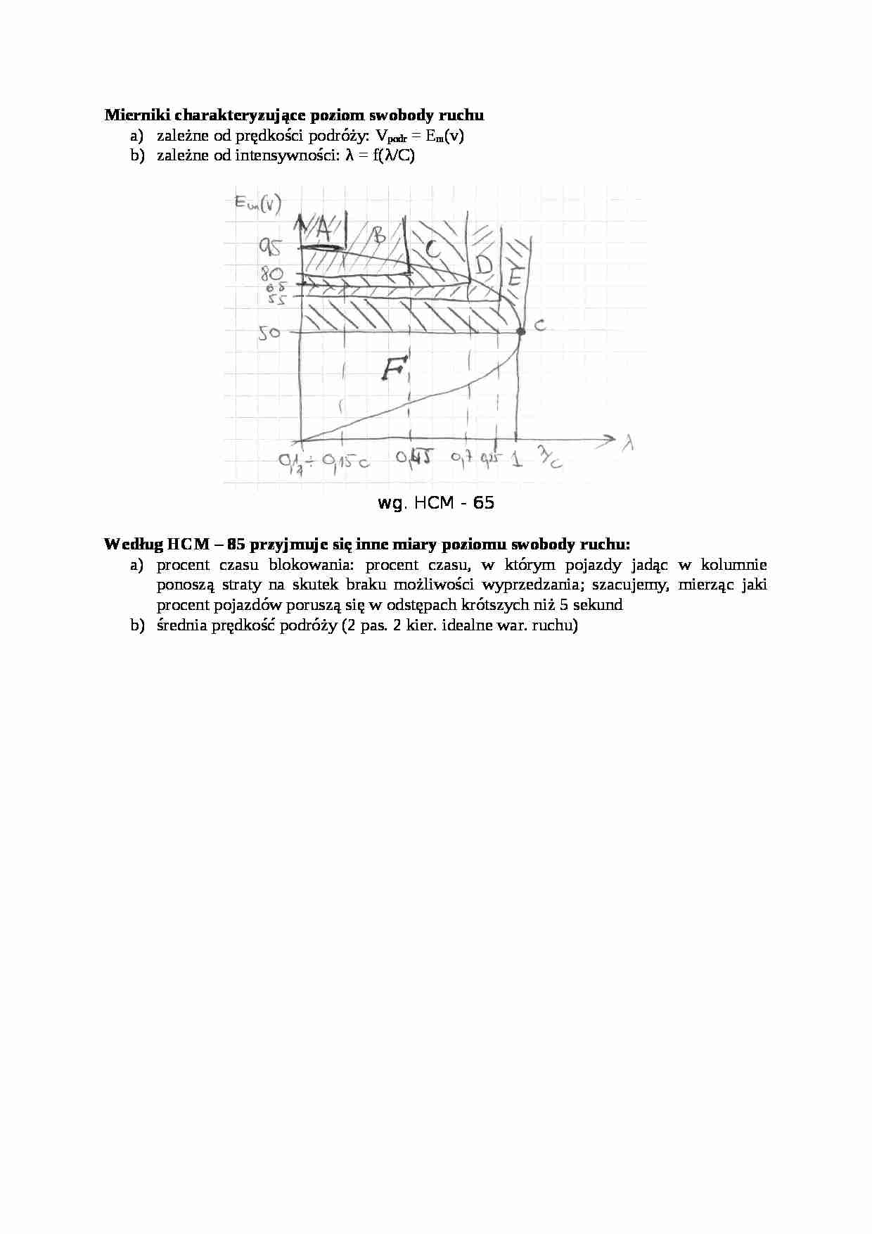 Mierniki charakteryzujące poziom swobody ruchu - wykład - strona 1