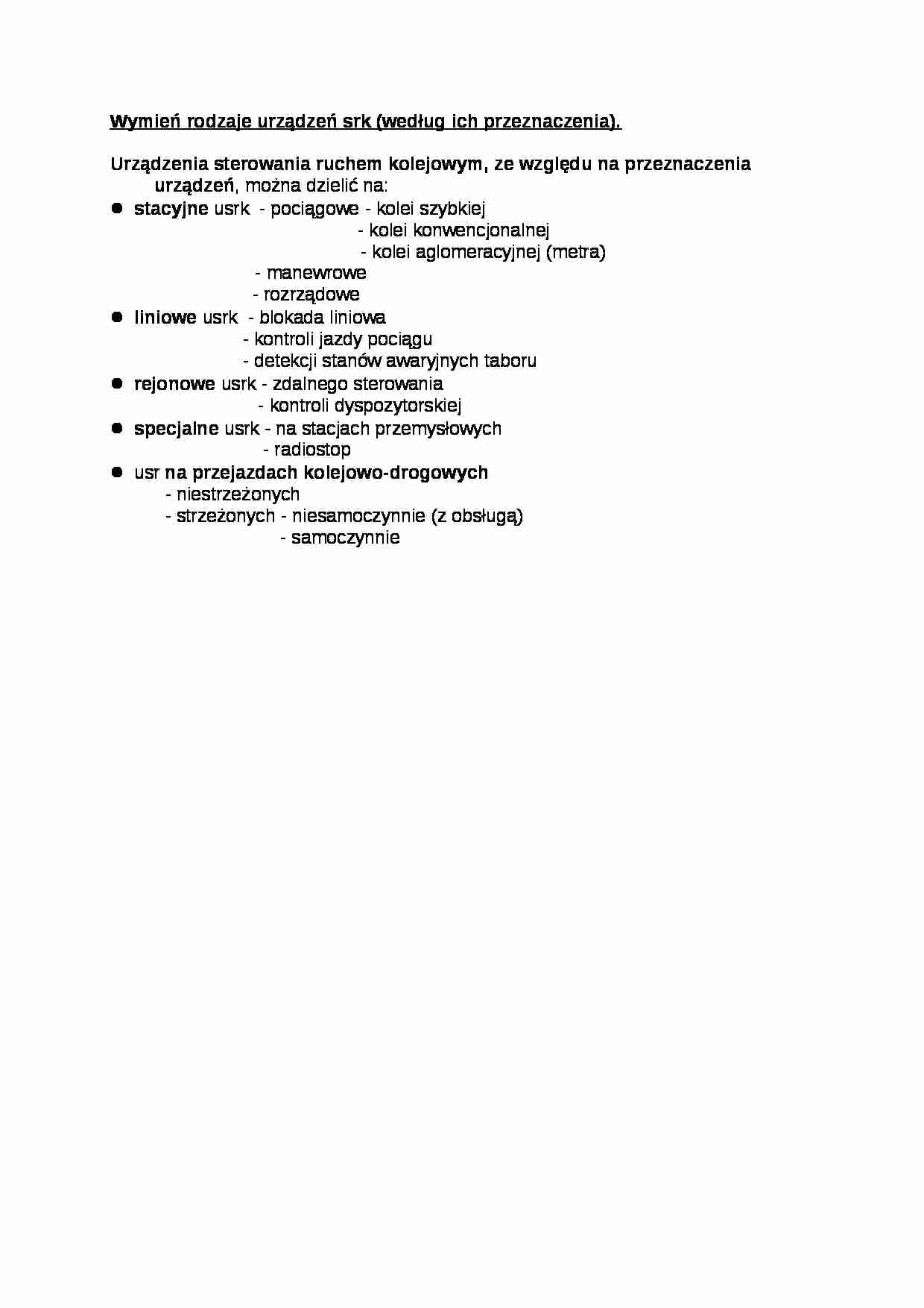 Wykład - rodzaje urządzeń SRK - strona 1