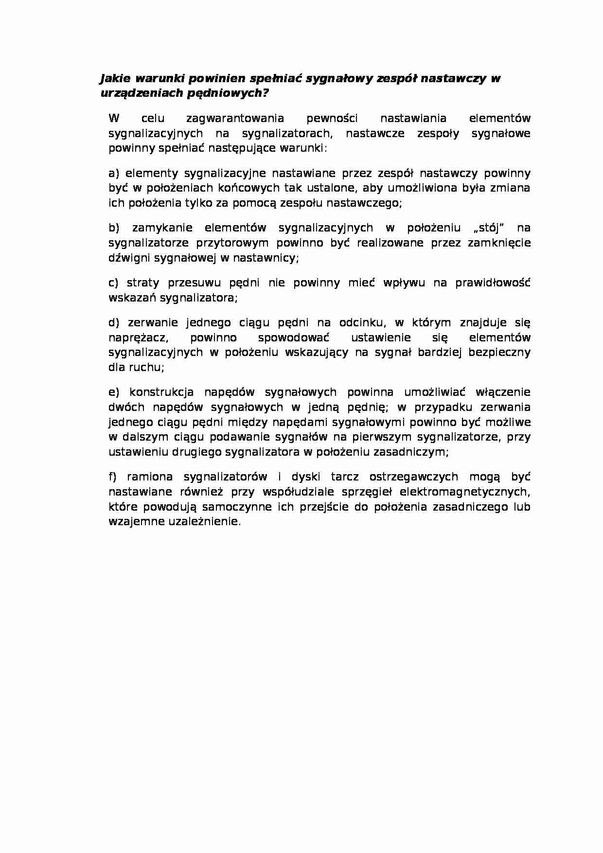 Wykład - sygnałowy zespół nastawczy w urządzeniach pędniowych - strona 1