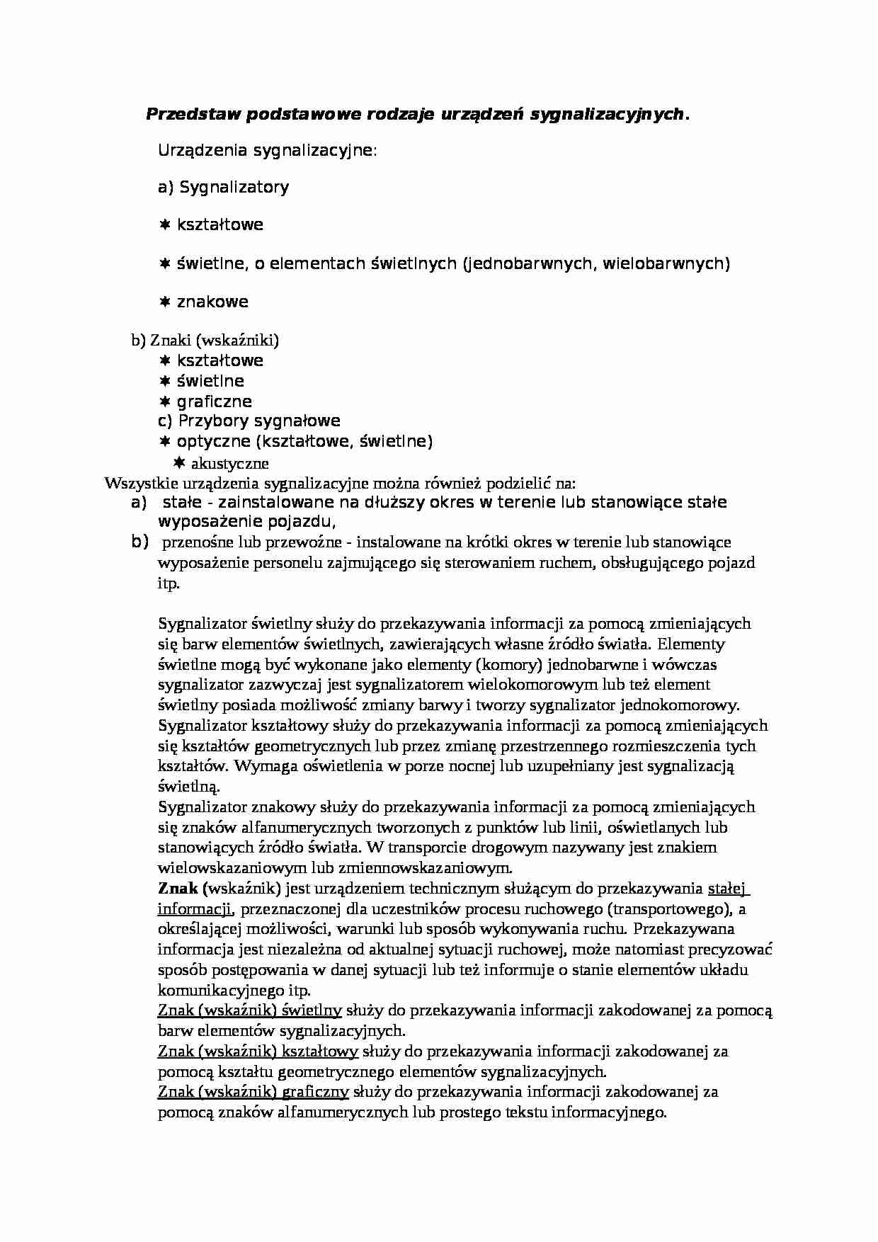 Wykład - podstawowe rodzaje urządzeń sygnalizacyjnych - strona 1