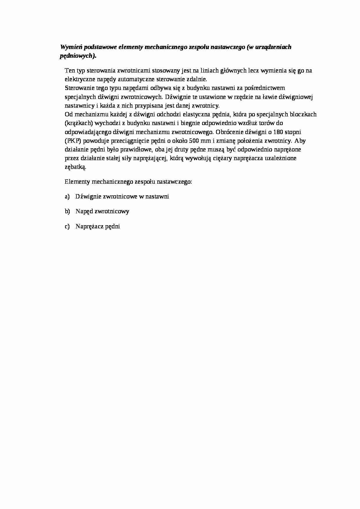 Wykład - podstawowe elementy mechanicznego zespołu nastawczego - strona 1