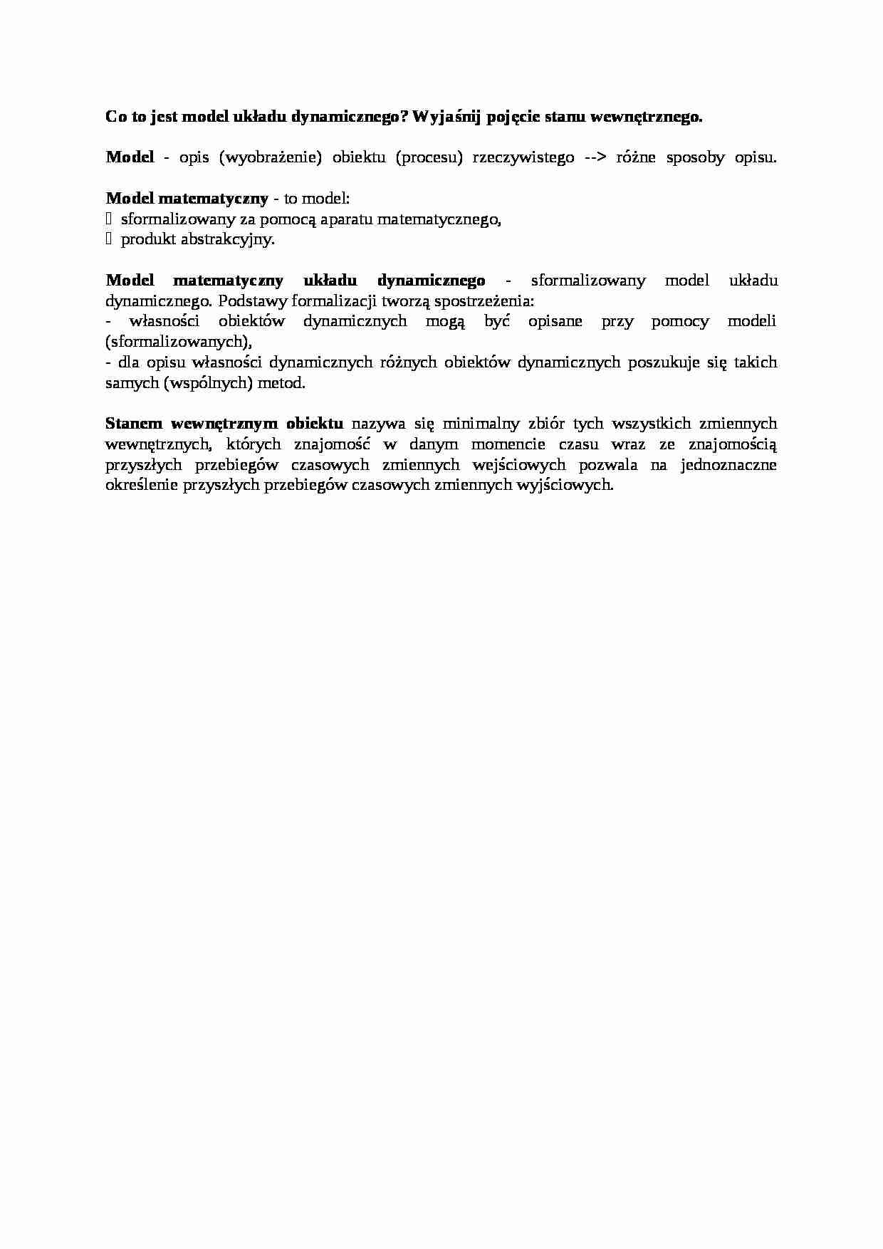 Wykład - model układu dynamicznego - strona 1