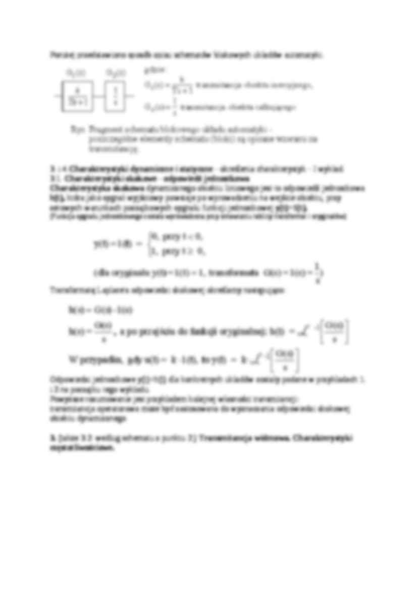 Własności i charakterystyki dynamicznych układów liniowych - wykład - strona 2