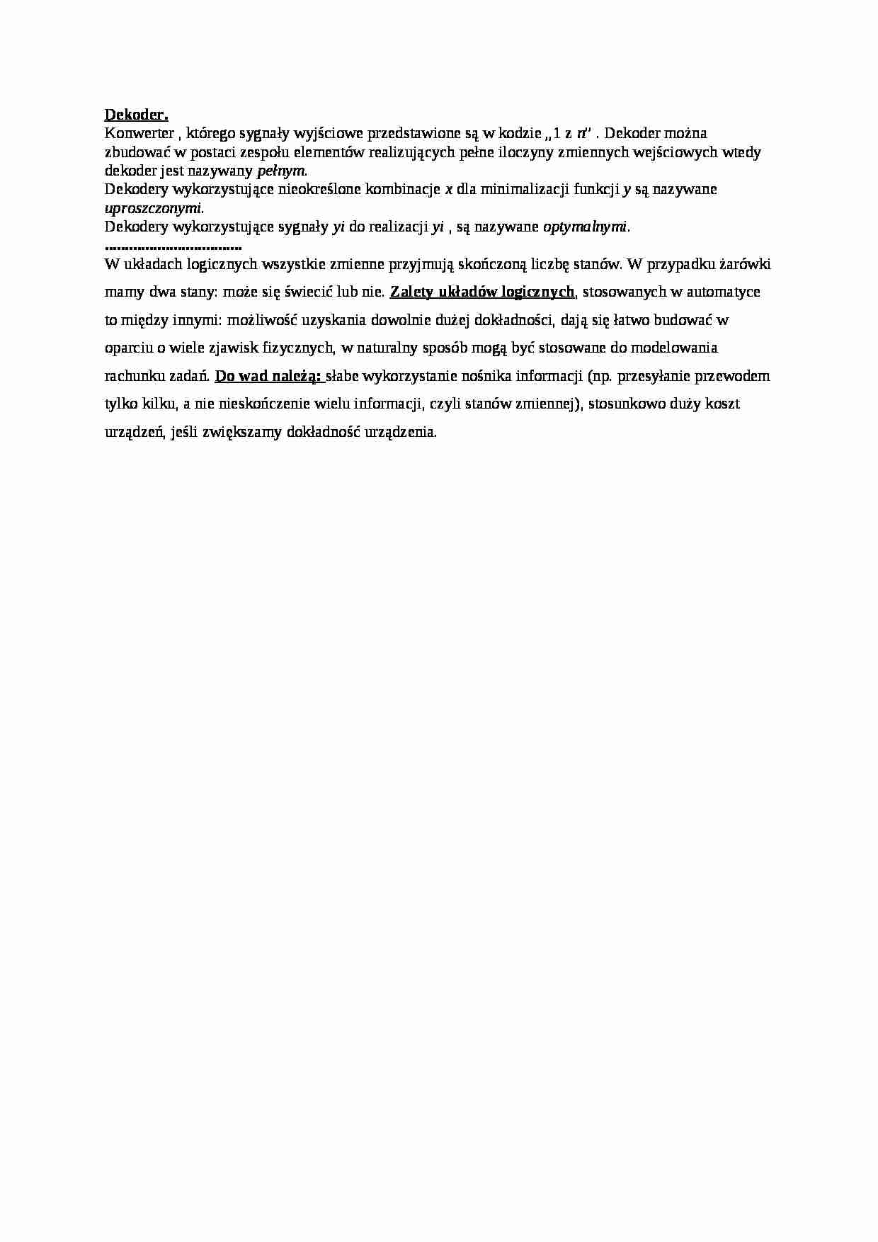 Dekoder jako konwenter - wykład - strona 1