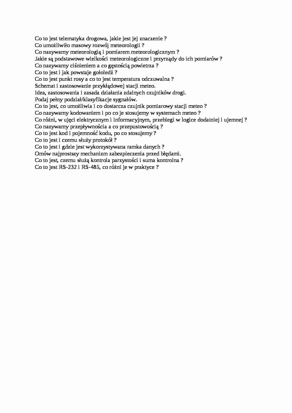 Systemy łączności w transporcie - ćwiczenia - strona 1