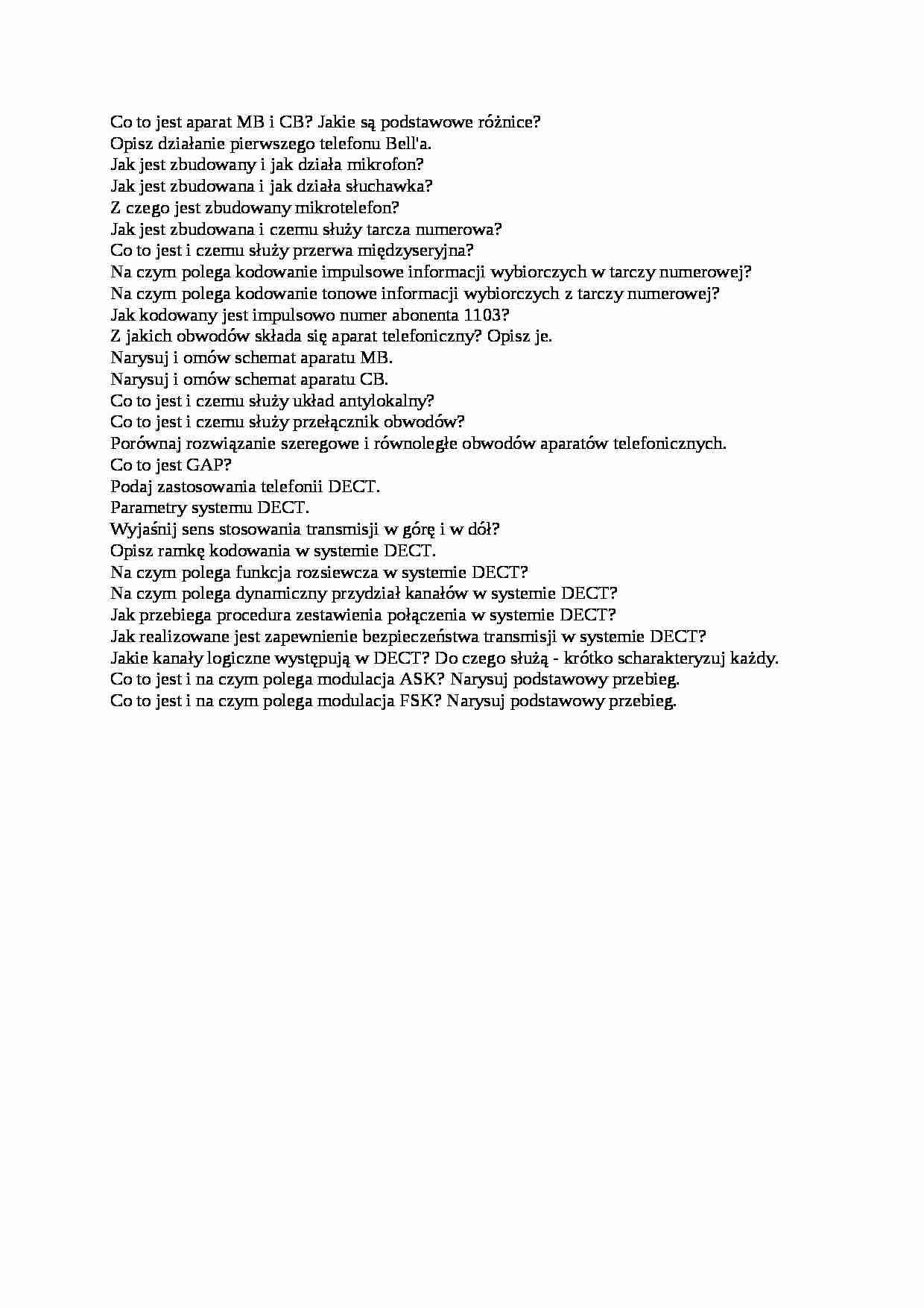 Systemy łączności w transporcie - ćwiczenia - strona 1