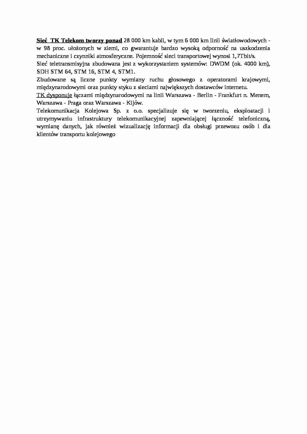 Sieć Telekom - wykład - strona 1
