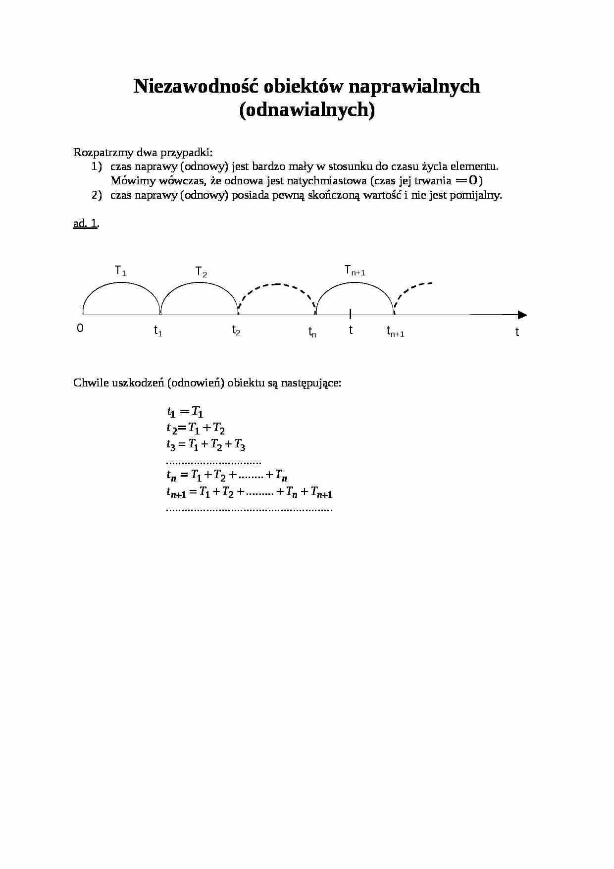 Niezawodność obiektów naprawialnych - wykład - strona 1