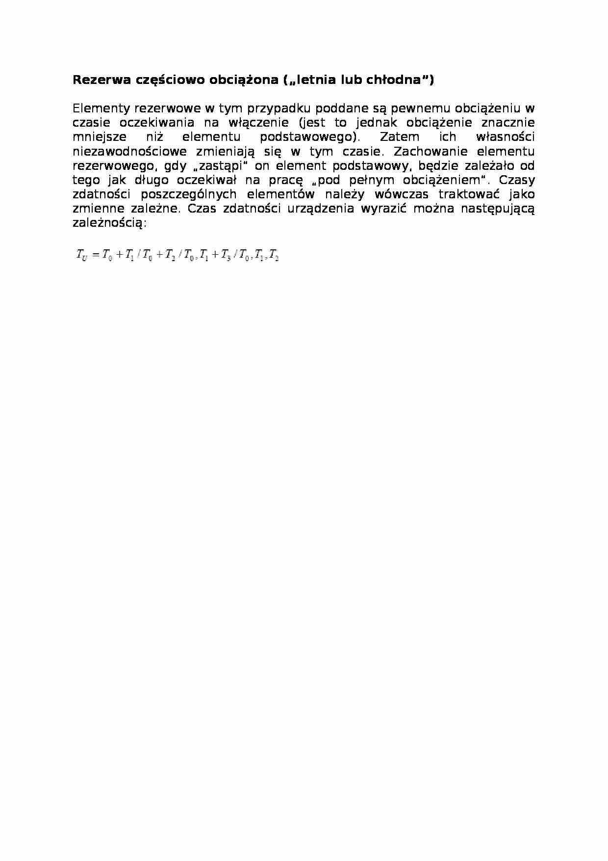 Rezerwa częściowo obciążona - wykład - strona 1