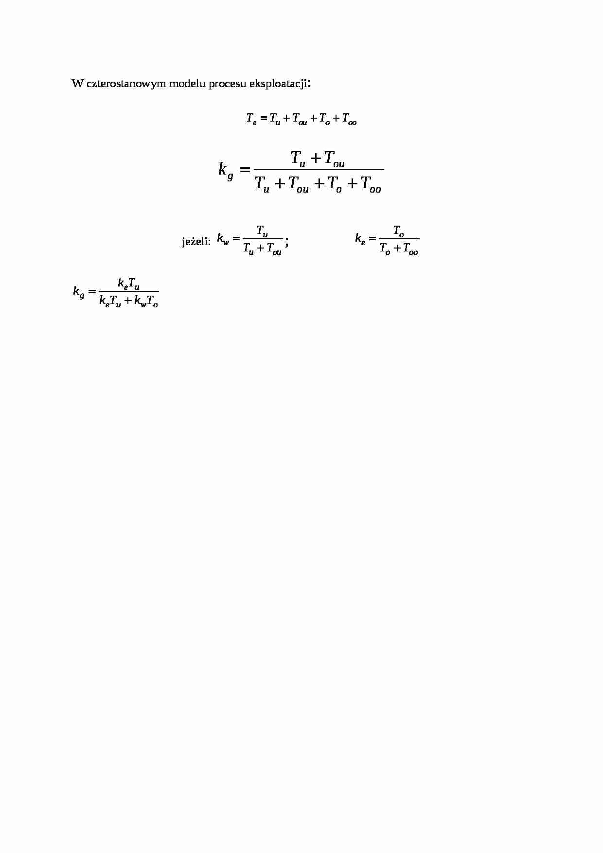 Czterostanowy model procesu eksploatacji - opracowanie - strona 1