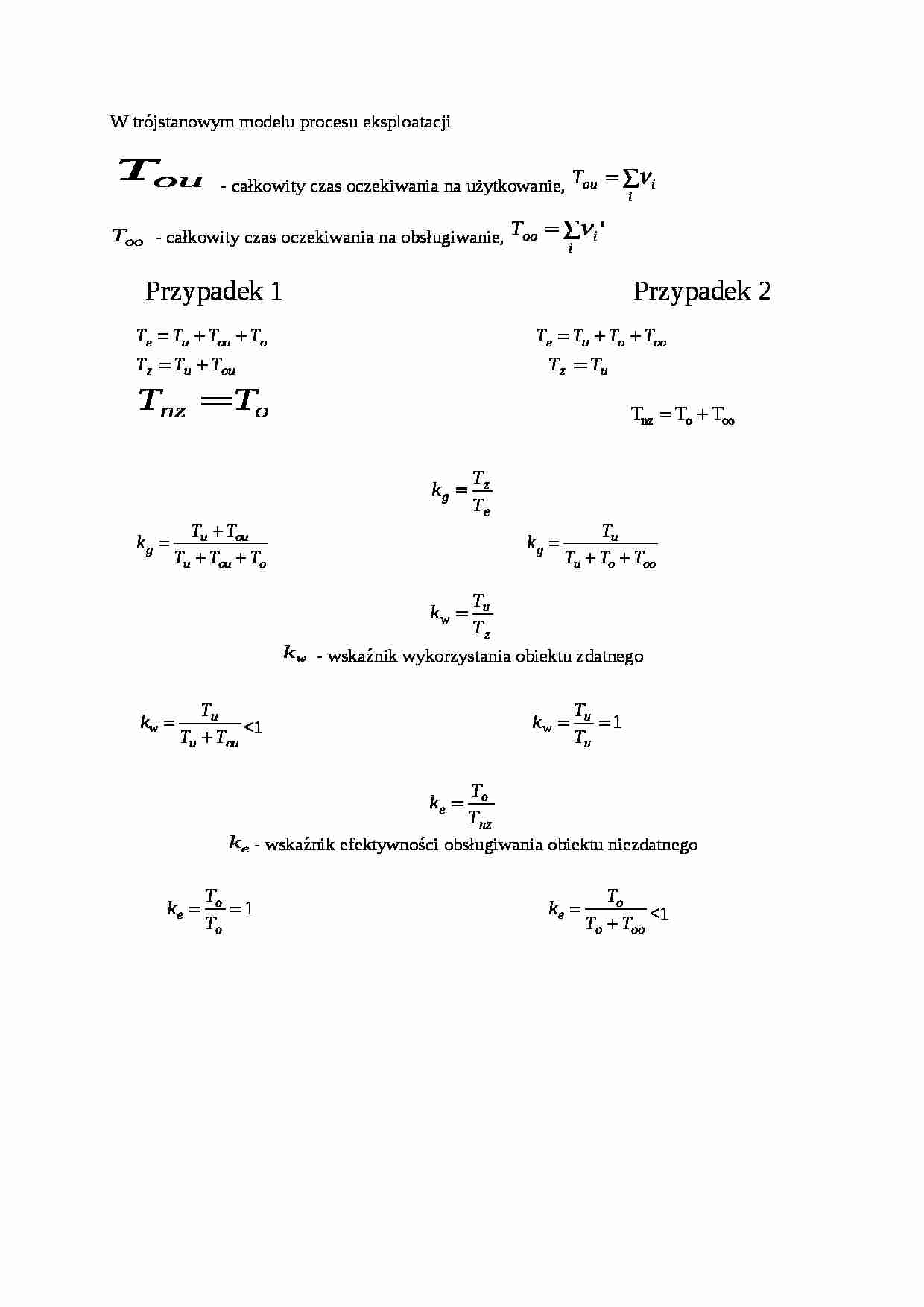 Trójstanowy model procesu eksploatacji - wykład - strona 1
