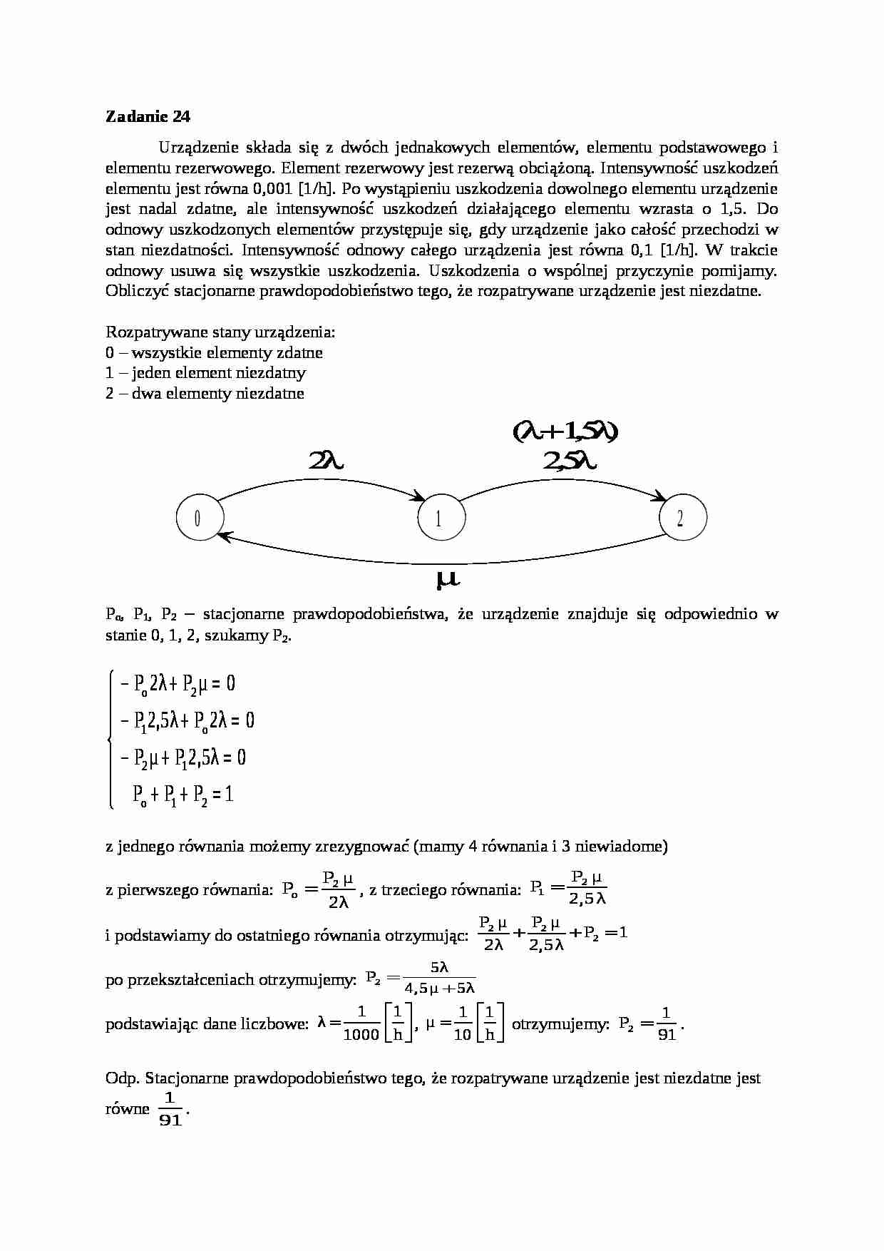 Podstawy eksploatacji technicznej - ćwiczenia - Prawdopodobieństwo - strona 1