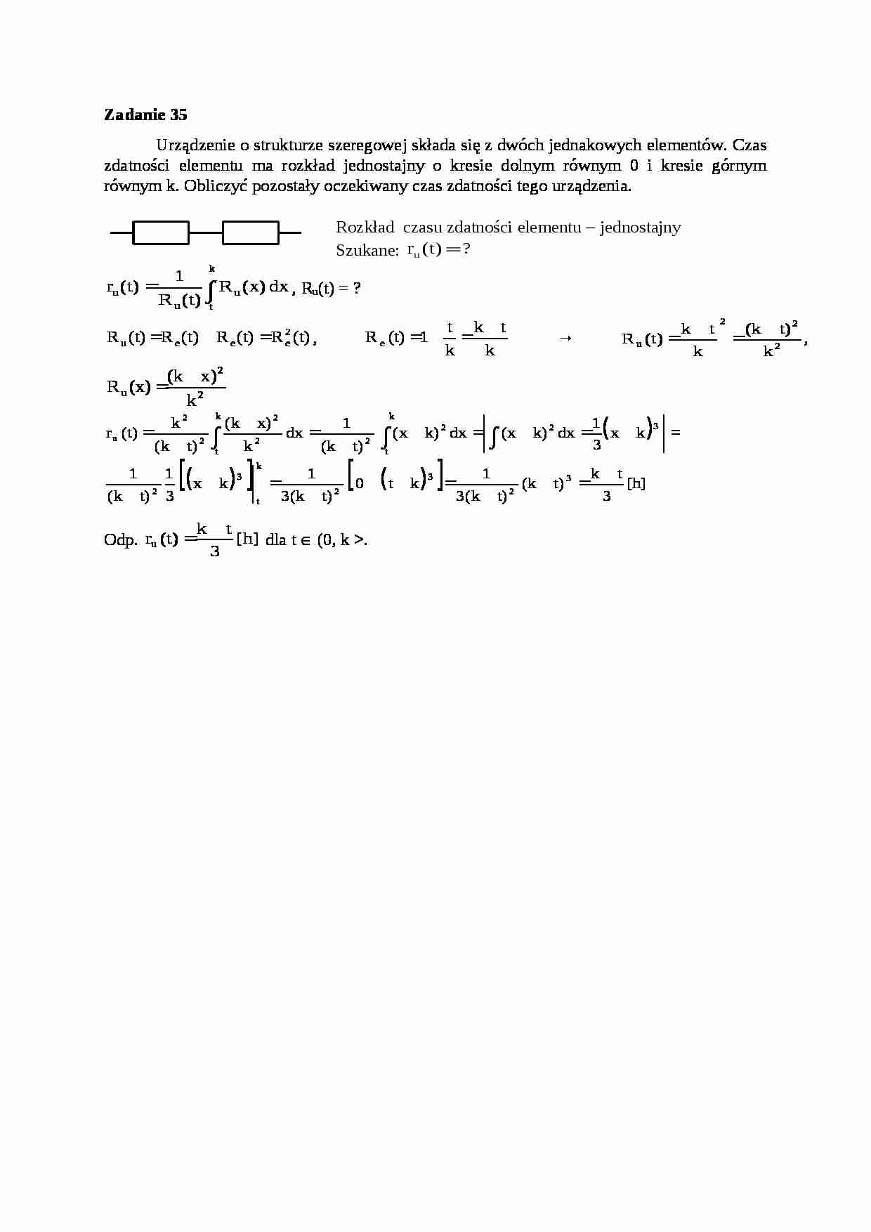 Podstawy eksploatacji technicznej - ćwiczenia - zdatność urządzenia - strona 1