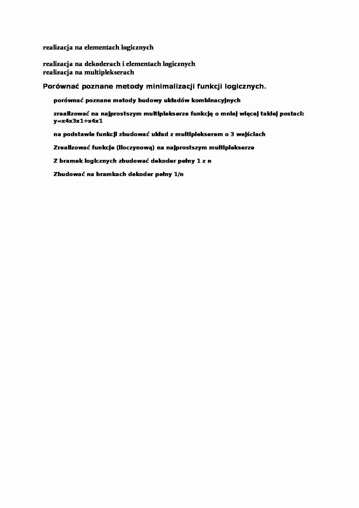 Technika cyfrowa - ćwiczenia - strona 1