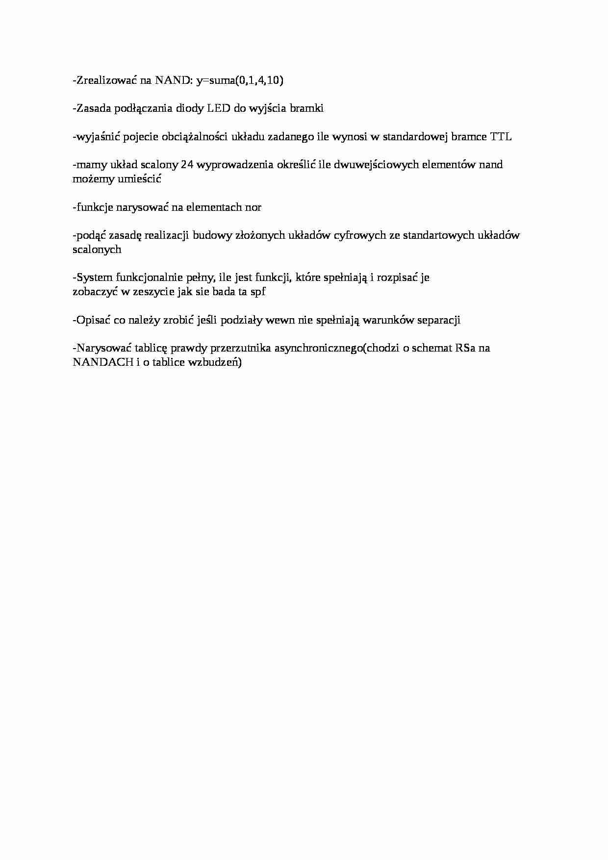 Technika cyfrowa - ćwiczenia - strona 1