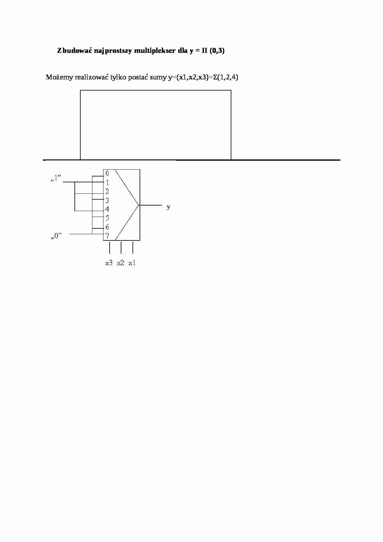 Najprostszy multiplekser dla y=II - wykład - strona 1