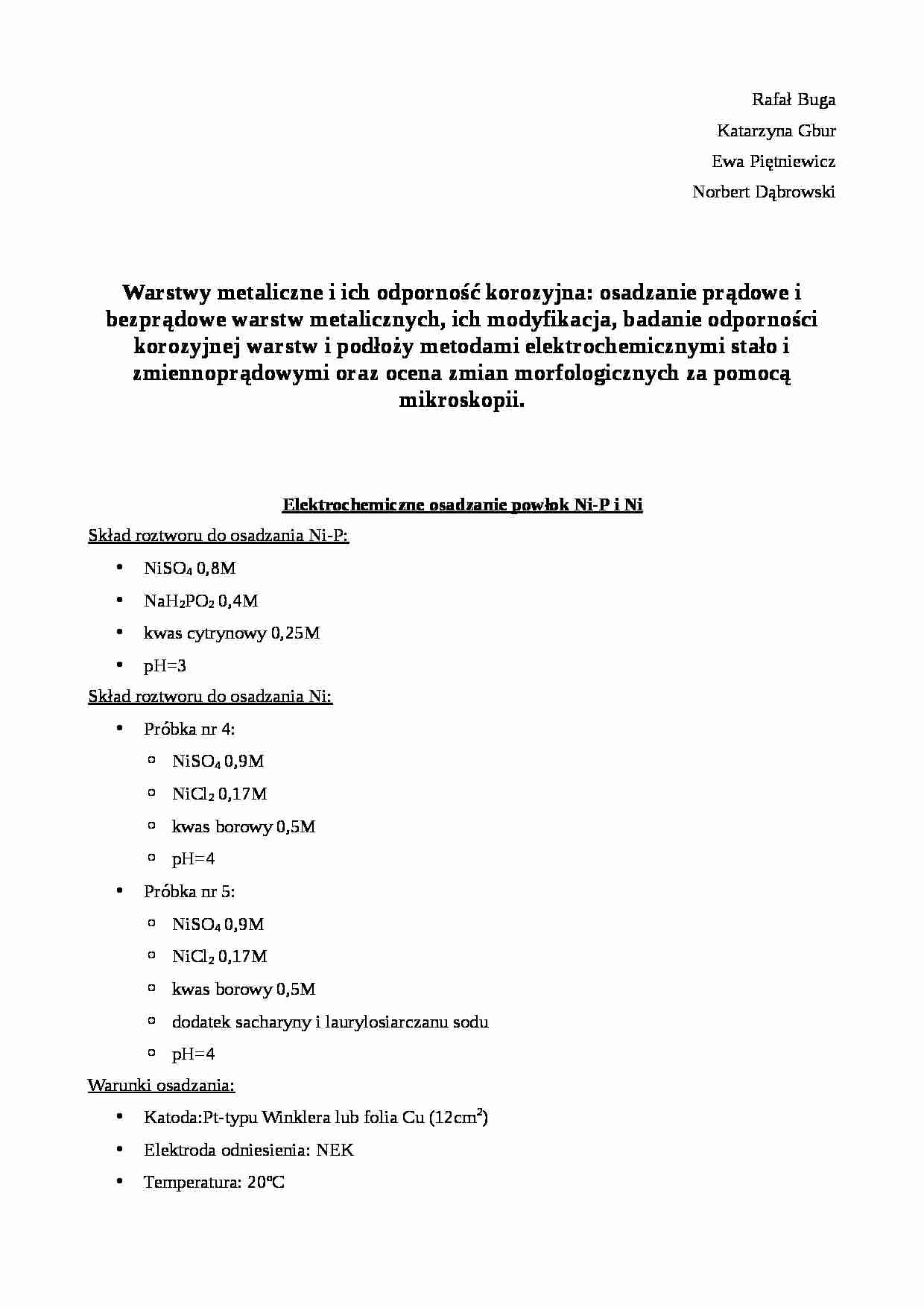 Powłoki korozyjne-opracowanie - strona 1