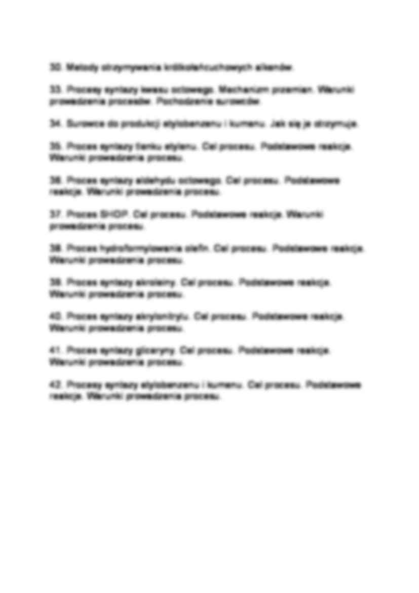 Pytania sprawdzające do wykładu Technologia Chemiczna II, sem 6 - strona 3