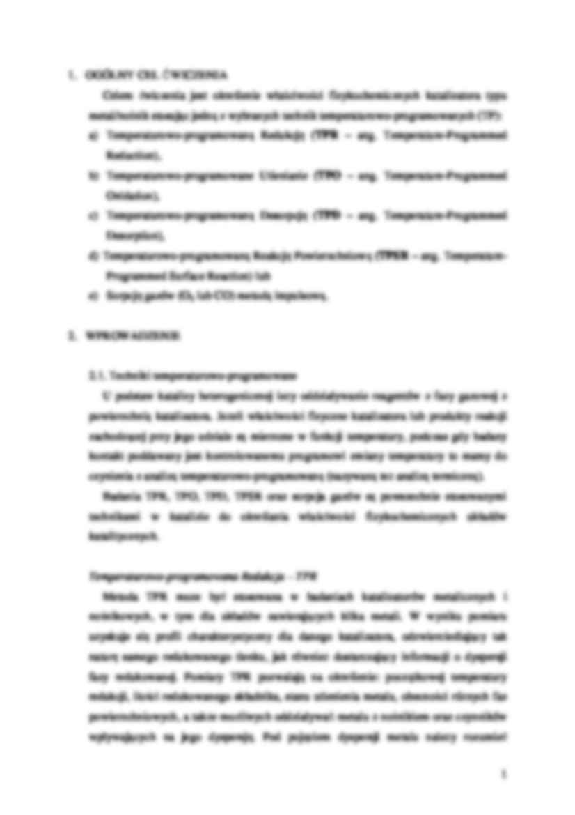 Badanie katalizatorów technikami temperaturowo-programowanymi-opracowanie - strona 2