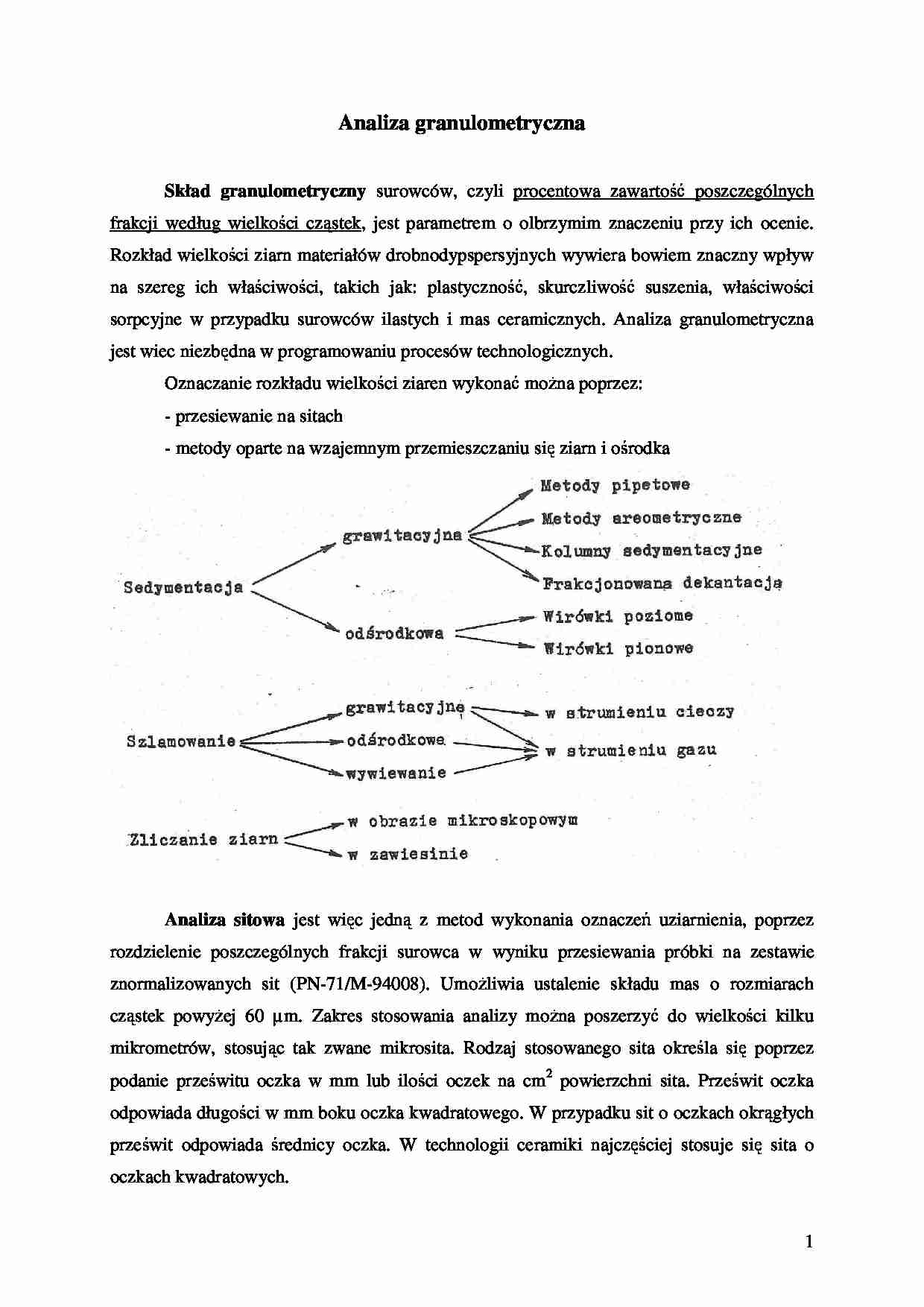 Analiza granulometryczna-opracowanie - skład - strona 1
