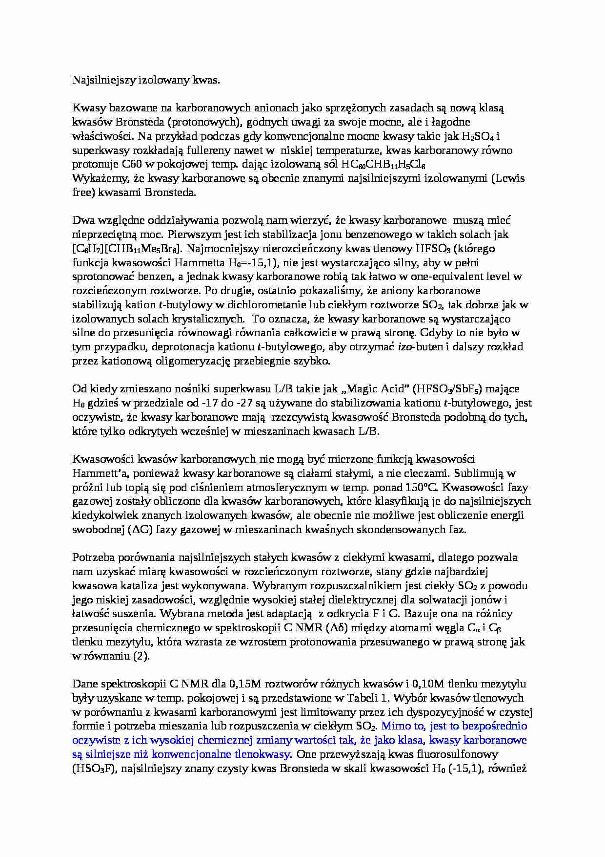 Najsilniejszy izolowany kwas-opracowanie - strona 1