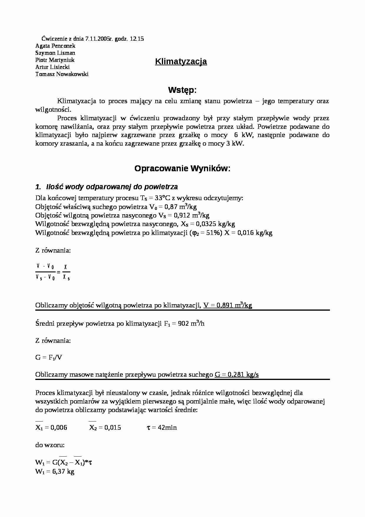 Klimatyzacja wg Szymona Lismana-opracowanie - strona 1