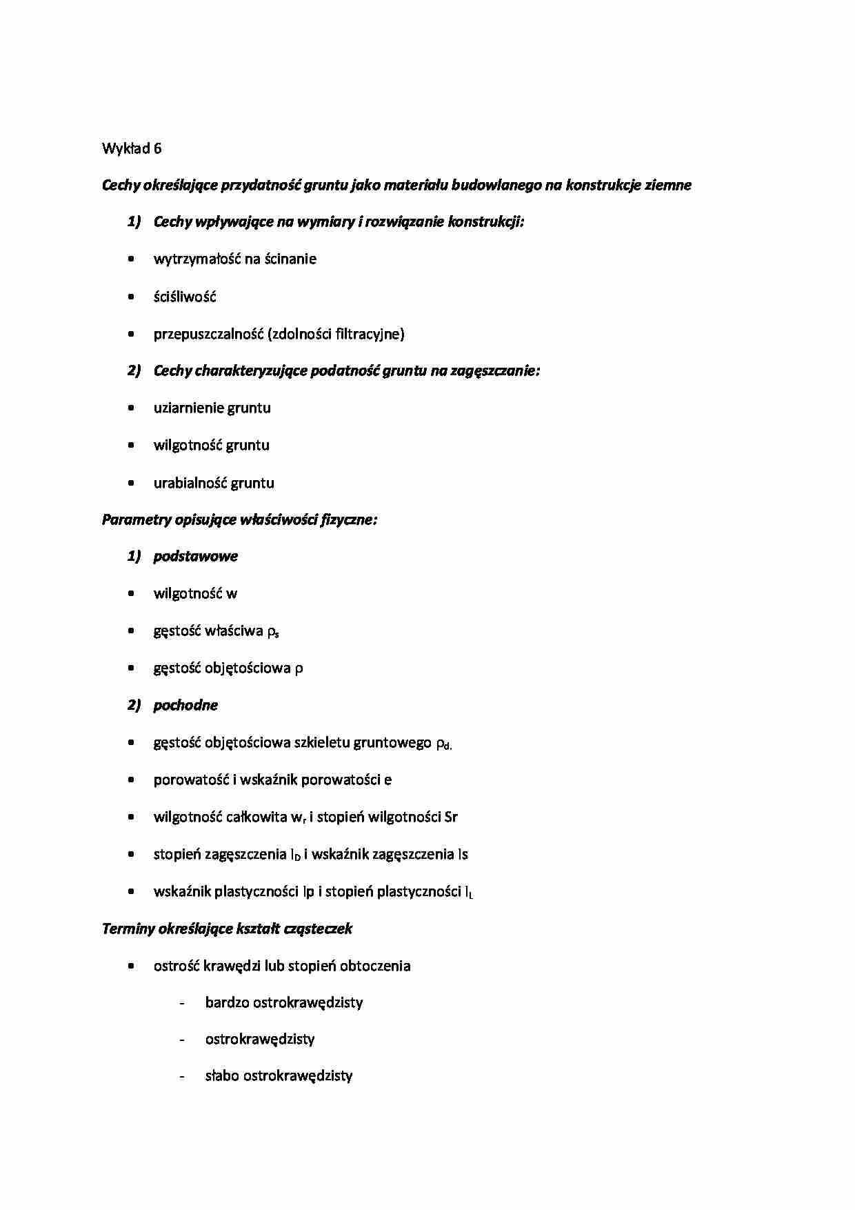  Przydatność gruntu jako materiału budowlanego-Wykład  - strona 1