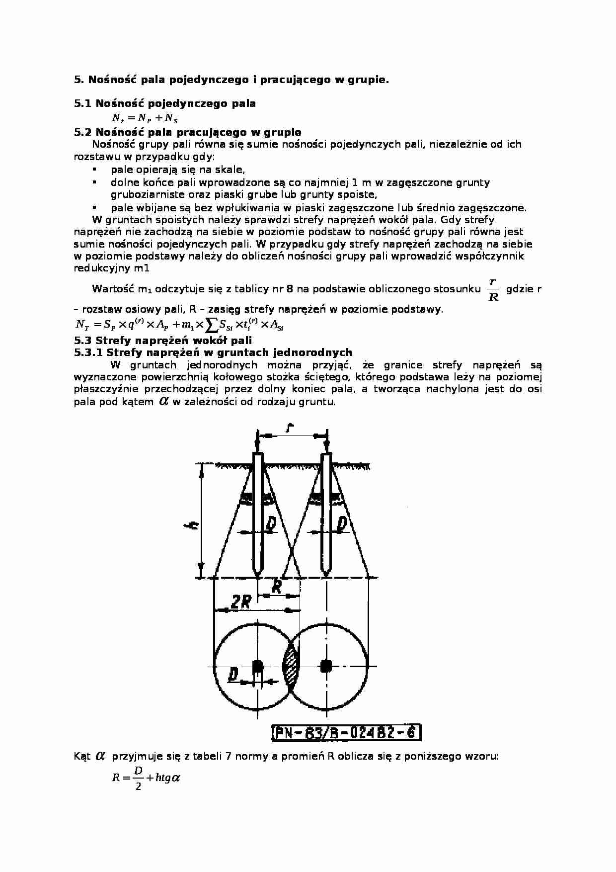 Nośność pala pracującego w grupie-opracowanie - strona 1