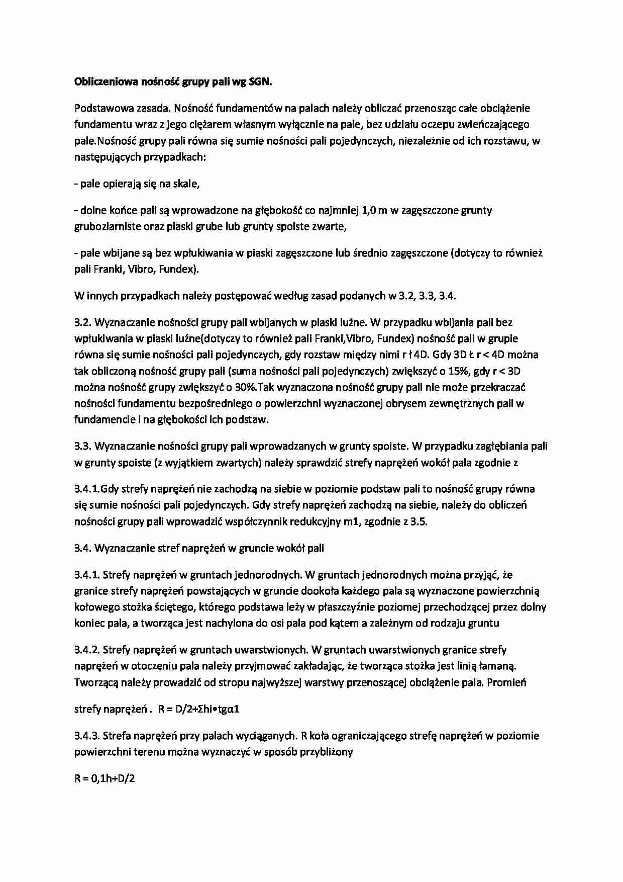 Obliczeniowa nośność grupy pali wg SGN-opracowanie - strona 1