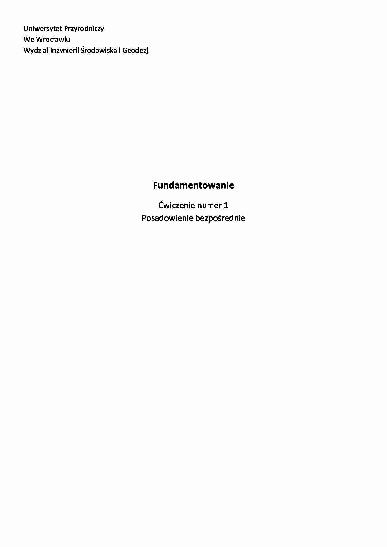 Posadowienie bezpośrednie-projekt  - strona 1